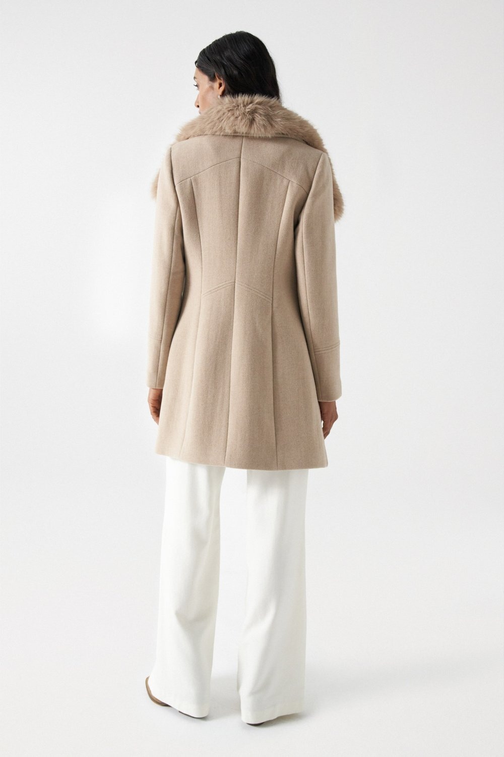 Salsa Wolljacke »Salsa Jeans Wollmantel Wool Coat With Fur Collar«