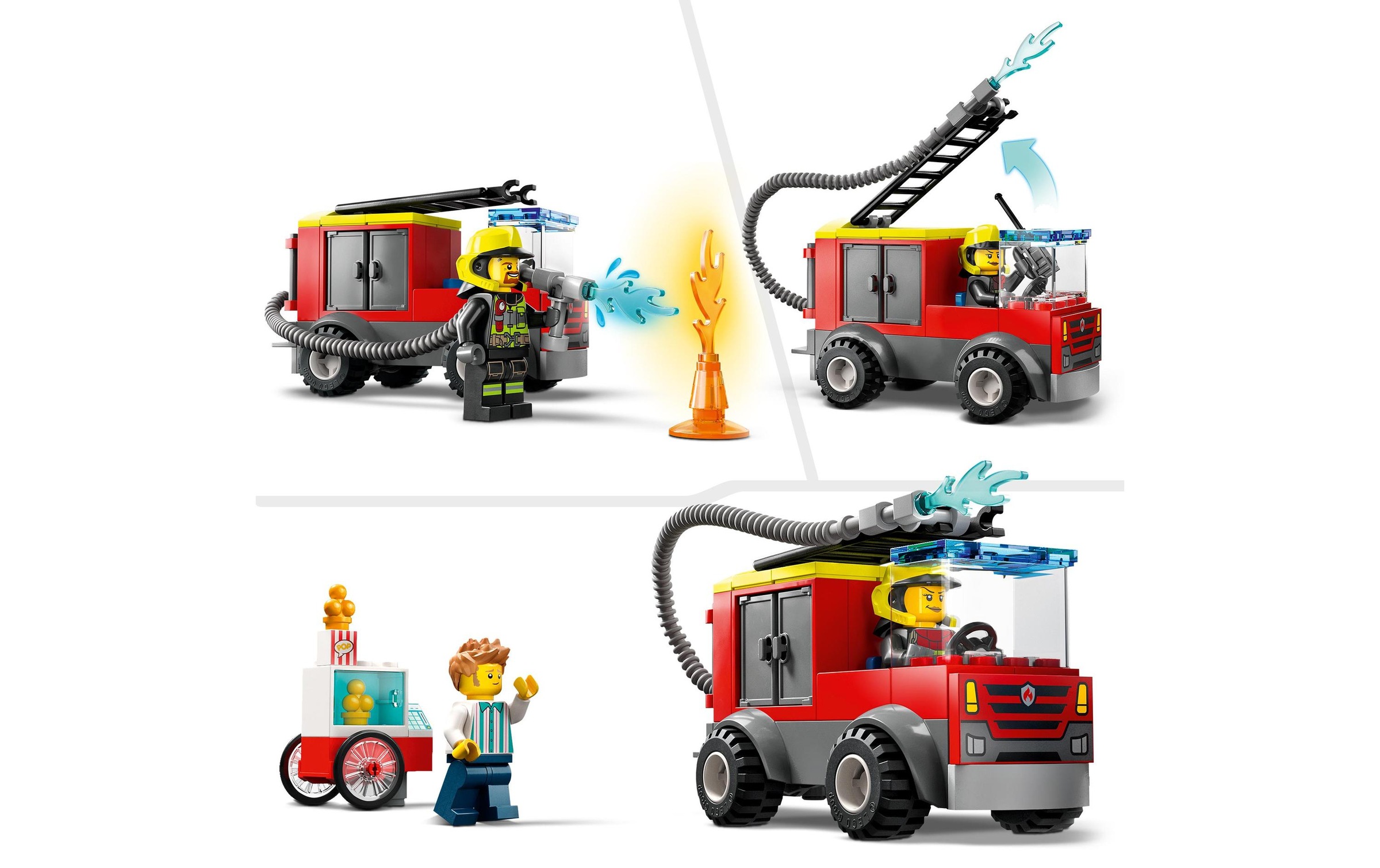 LEGO® Konstruktionsspielsteine »Feuerwehrstation und Löschauto«, (153 St.)