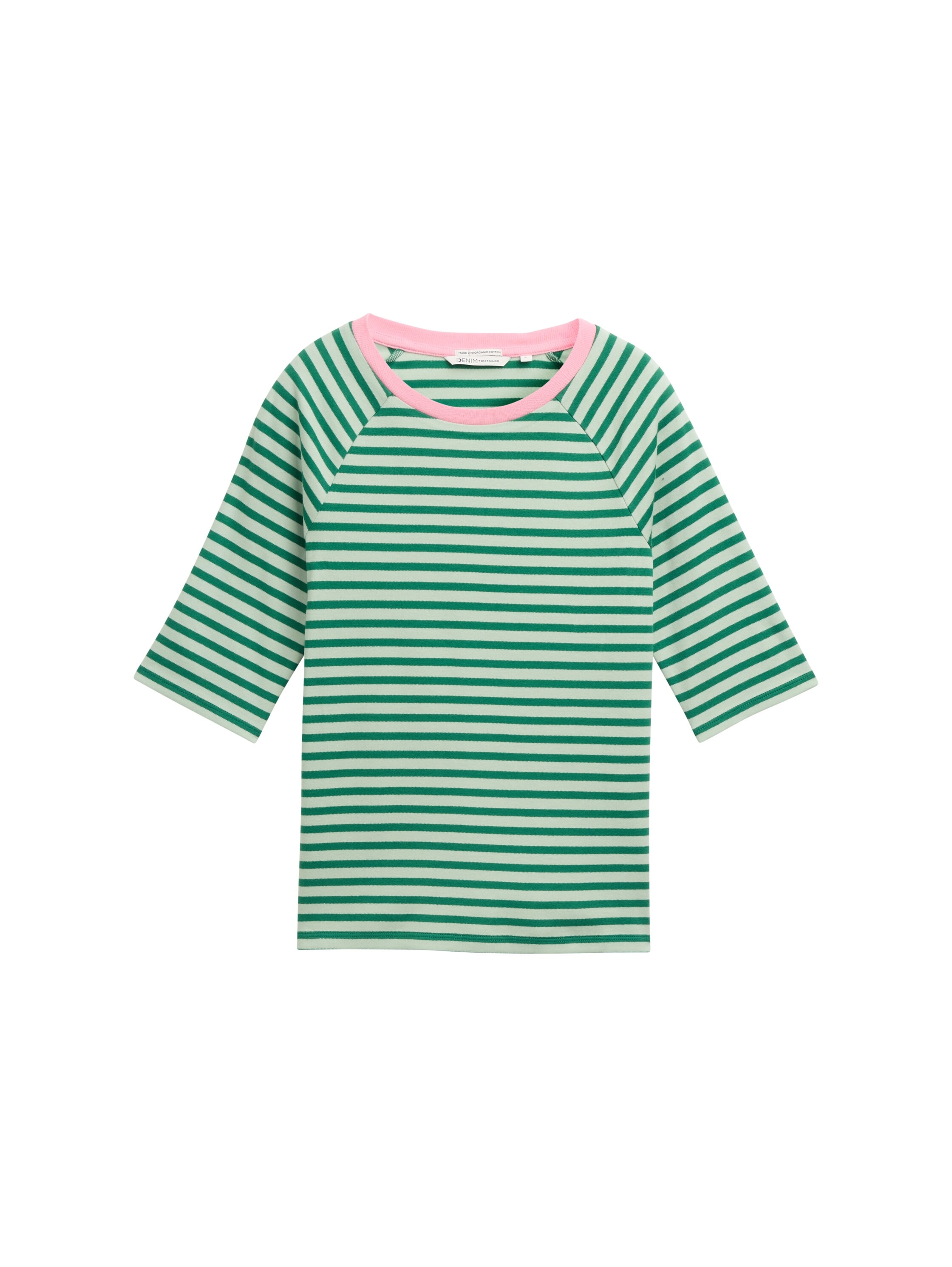 TOM TAILOR Denim Rundhalsshirt, mit Streifen-Muster