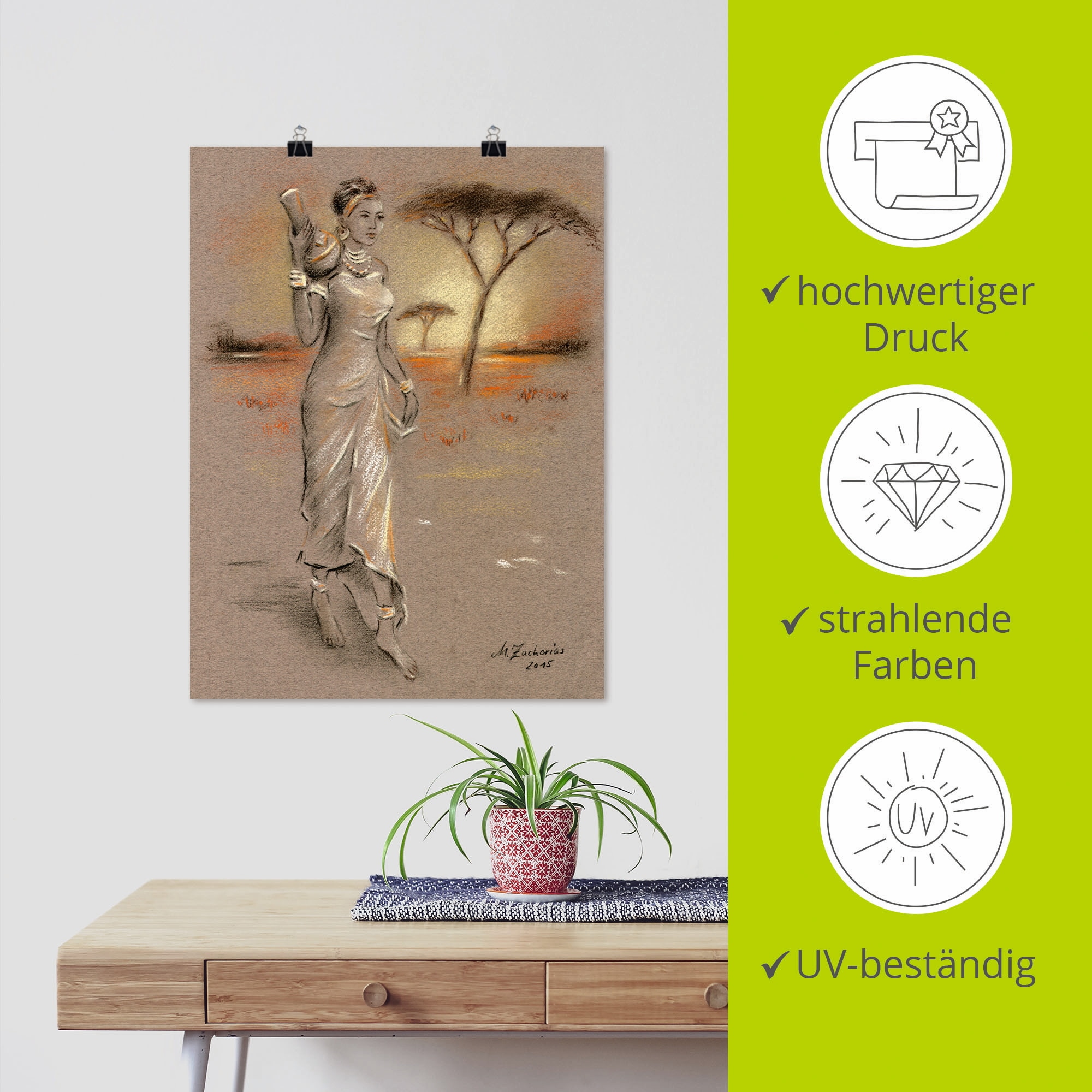 Artland Wandbild »Afrikanische Schönheit«, Frau, (1 St.), als Leinwandbild, Poster in verschied. Grössen