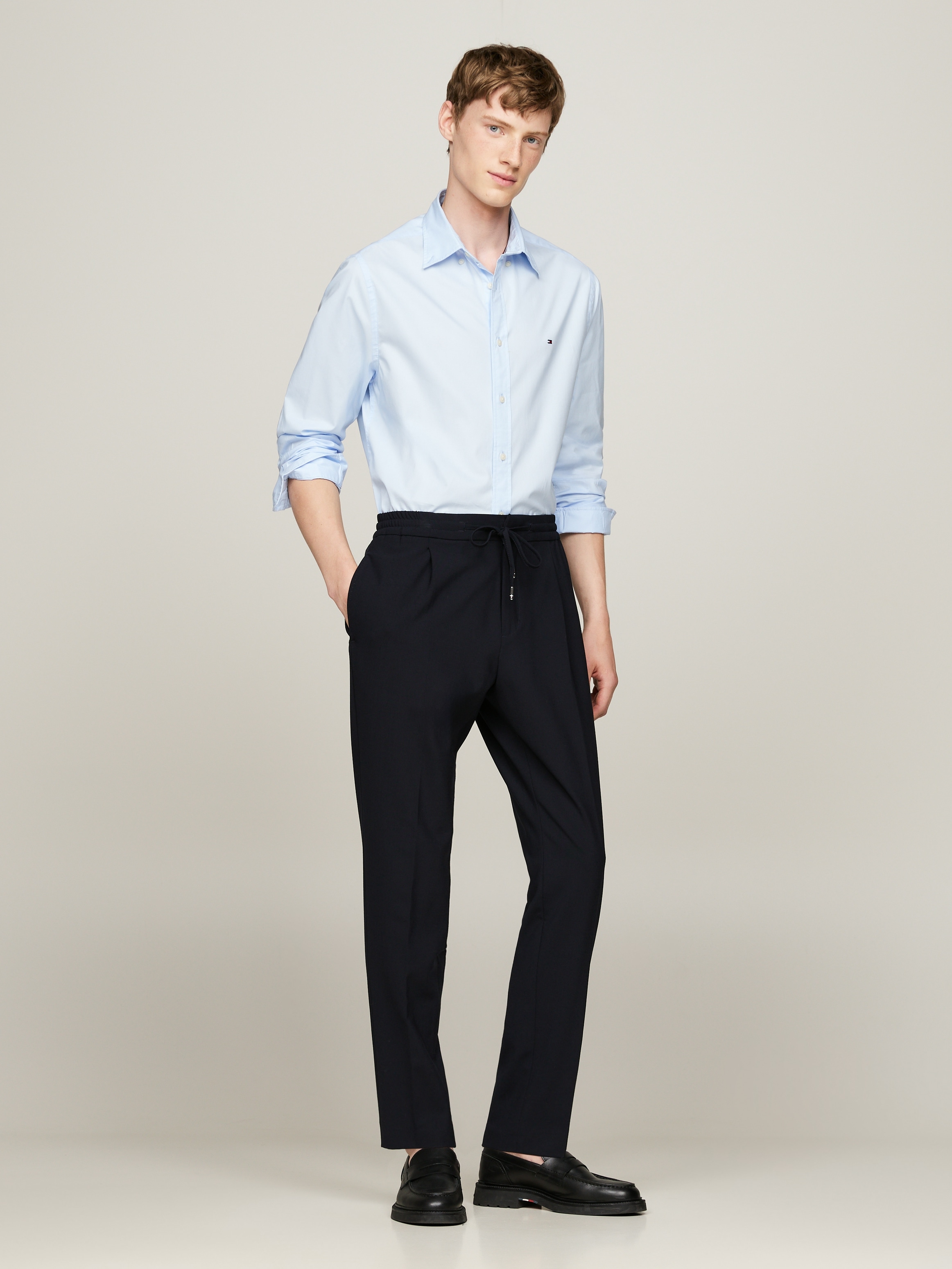 Tommy Hilfiger Langarmhemd »FLEX POPLIN RF SHIRT«, mit Tommy Hilfiger Labelschild innen an der Knopfleiste