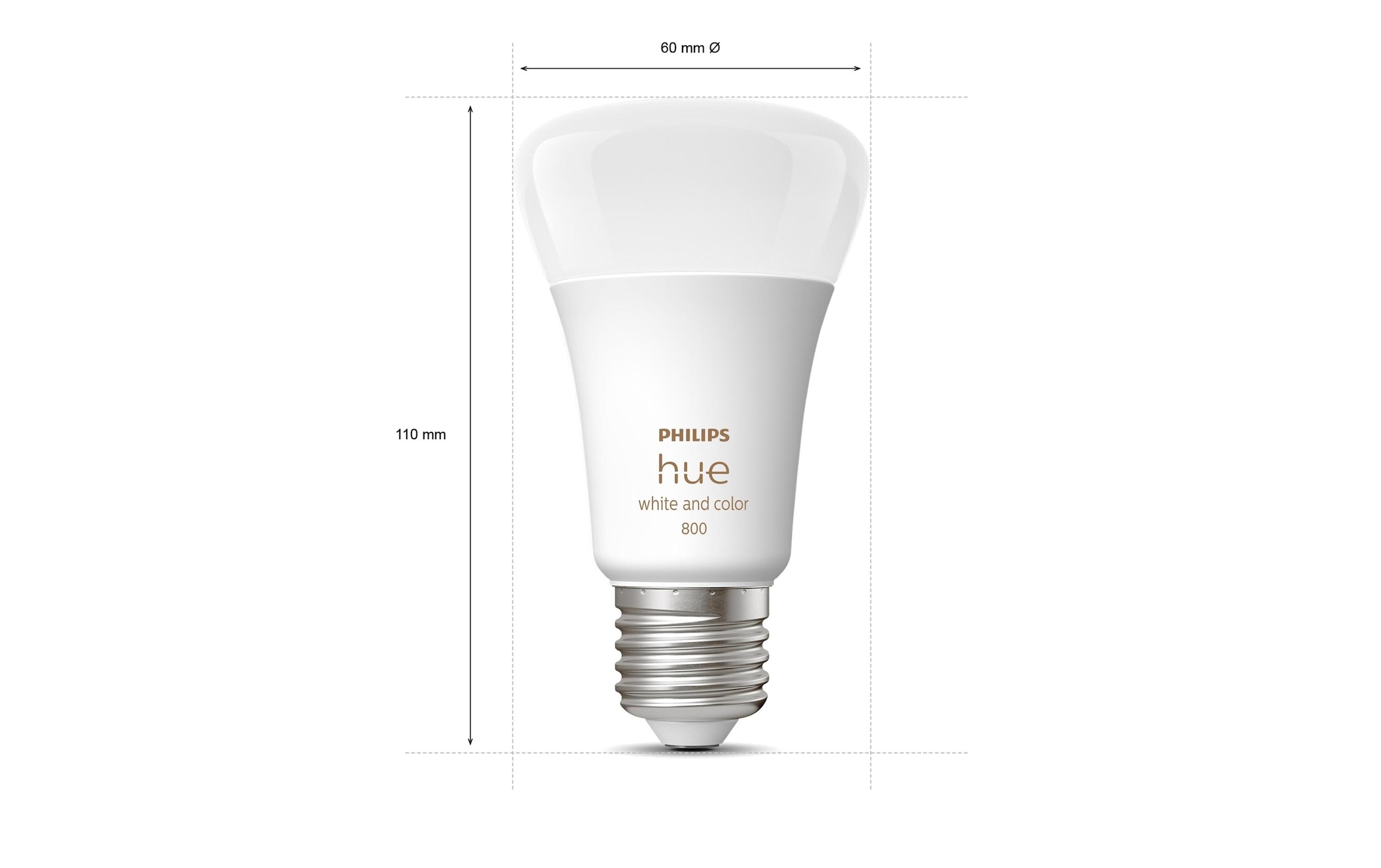 Philips Hue Spezialleuchtmittel »White & Color«, E27, Farbwechsler-Neutralweiss-Tageslichtweiss-Kaltweiss-Warmweiss