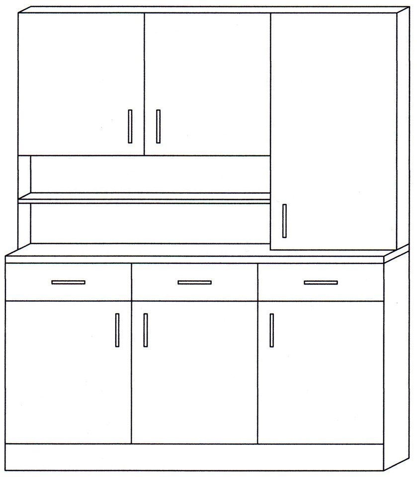 wiho Küchen Küchenbuffet »Küchenbuffet Prag, Breite 150 cm«