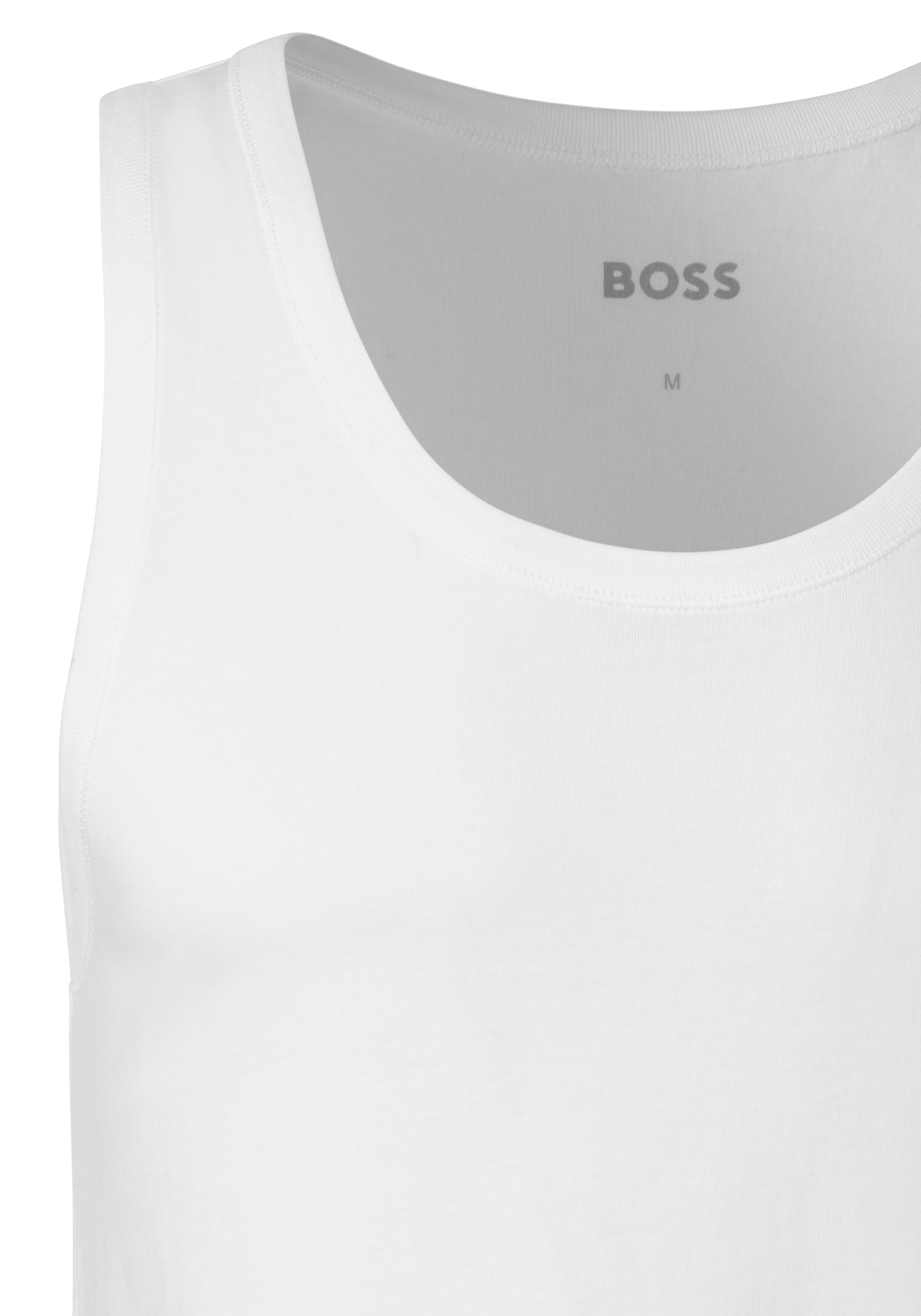 BOSS Unterhemd »Tank Top 3P CO«, (Packung, 3 St.), mit Rippbündchen