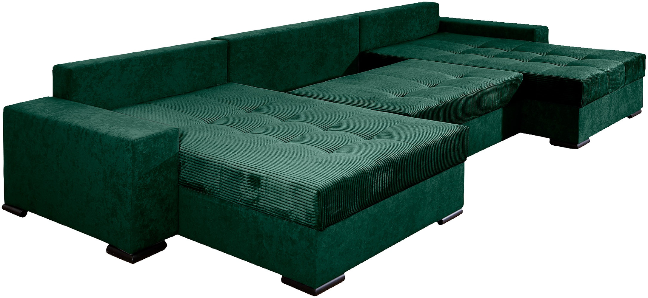 COLLECTION AB Wohnlandschaft »Josy XXXL-Relax U-Form, B: 352 cm«, mit Bettfunktion, Bettkasten & 2 Nackenkissen, Federkern