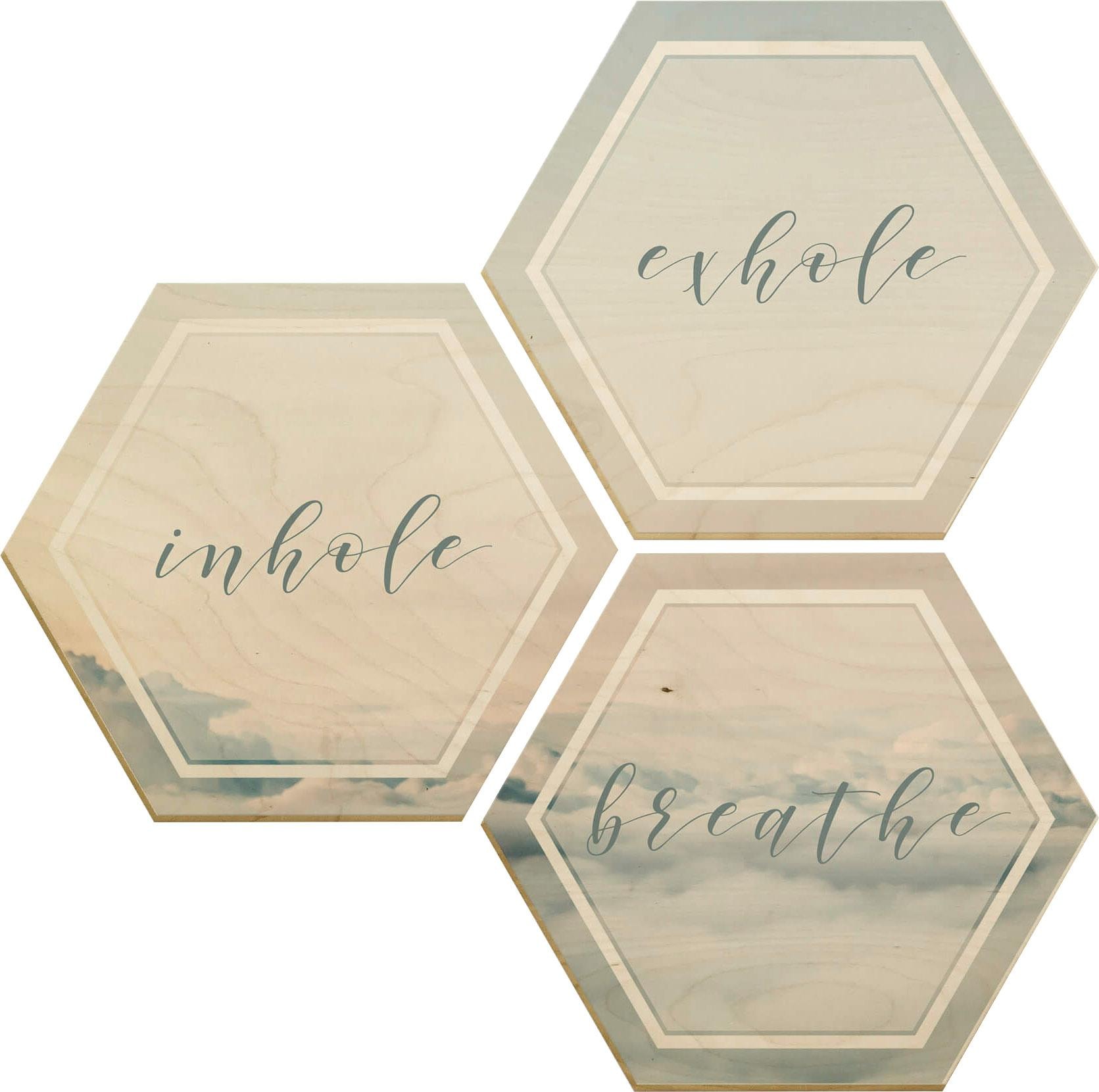 Holzbild Jelmoli-Versand | shoppen »Inhale (Set) online Breathe«, Exhale Wall-Art