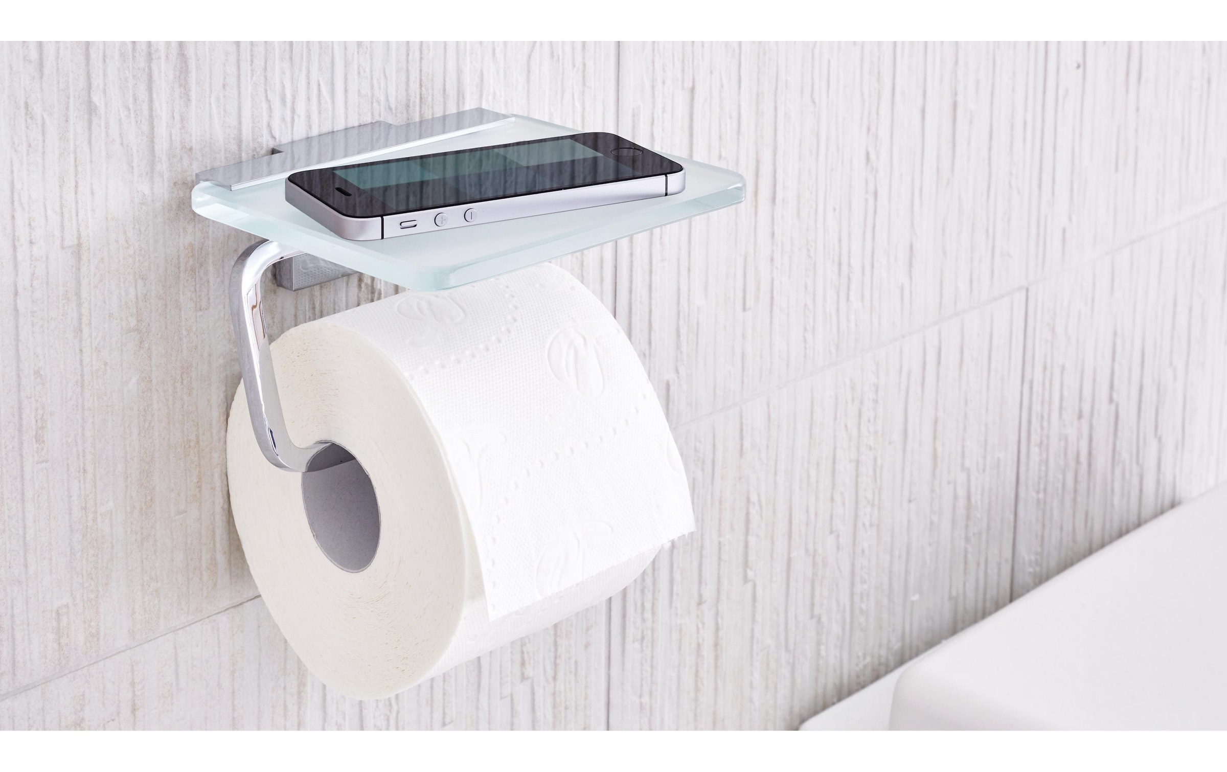 tesa Toilettenpapierhalter »Deluxxe, Silberfarben«
