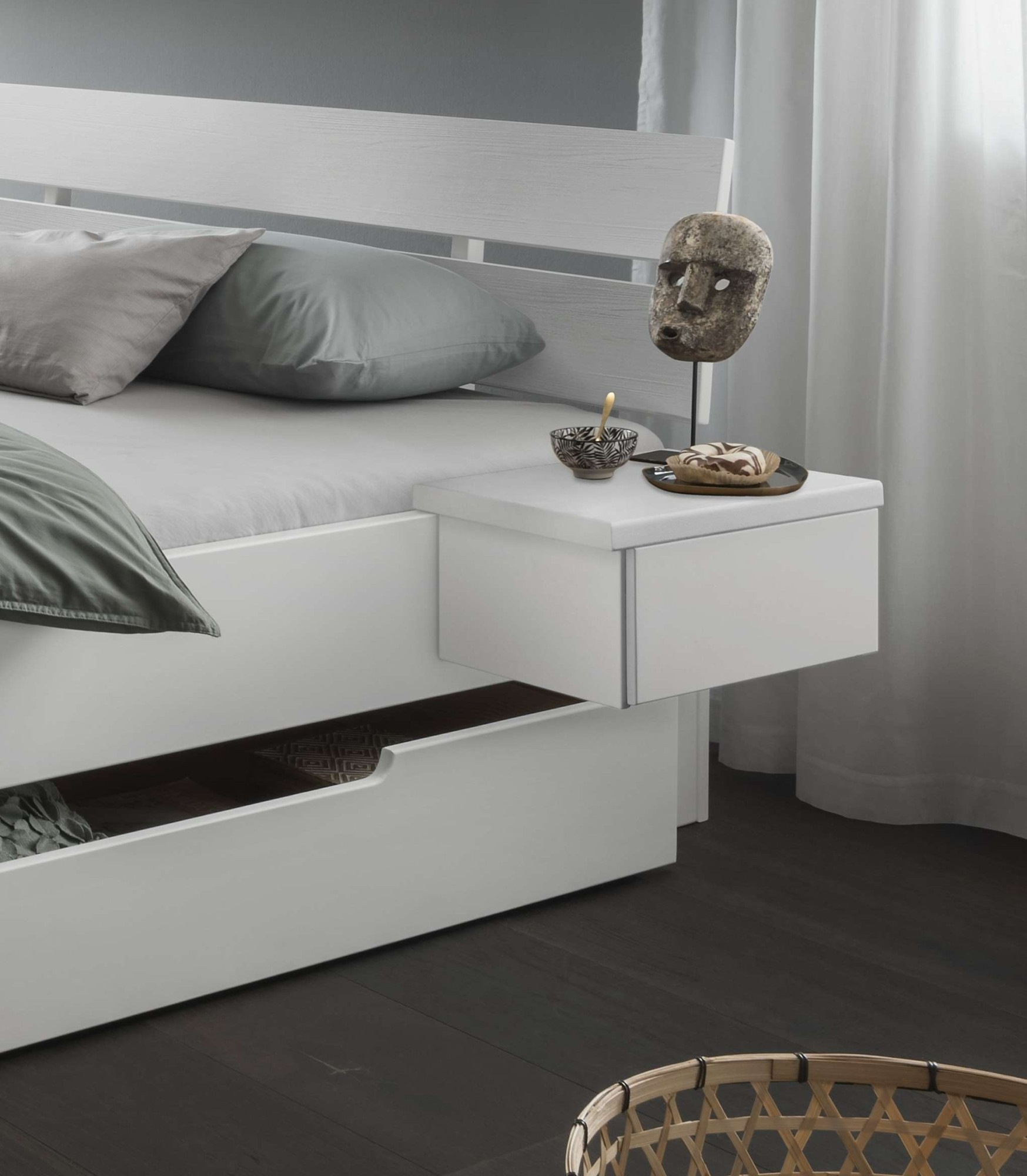 Home affaire Nachttisch "Progress Bettablage Rechts, Hängeschrank, Nachtkonsole," mit Schubkasten, Hängend, FSC Zertifiziertes Kiefer Massivholz