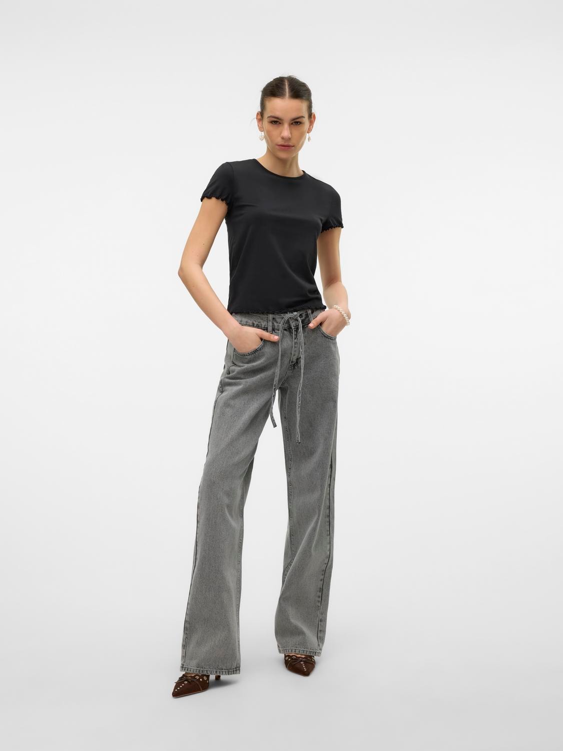 Vero Moda Kurzarmshirt »VMBARBARA SS SHORT ONECK TOP JRS GA NOOS«