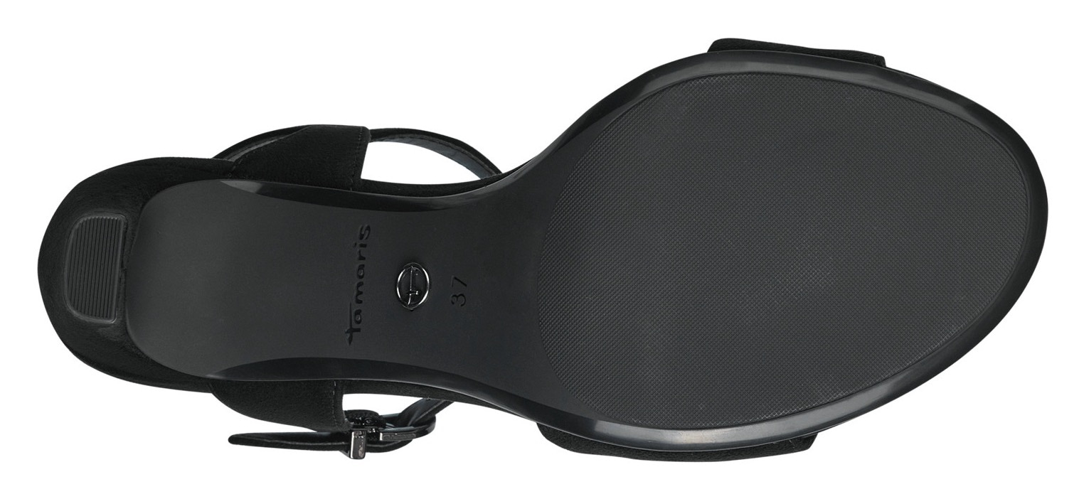 Tamaris Sandalette, Trichterabsatz, Abendschuh mit verstellbarem Fesselriemchen