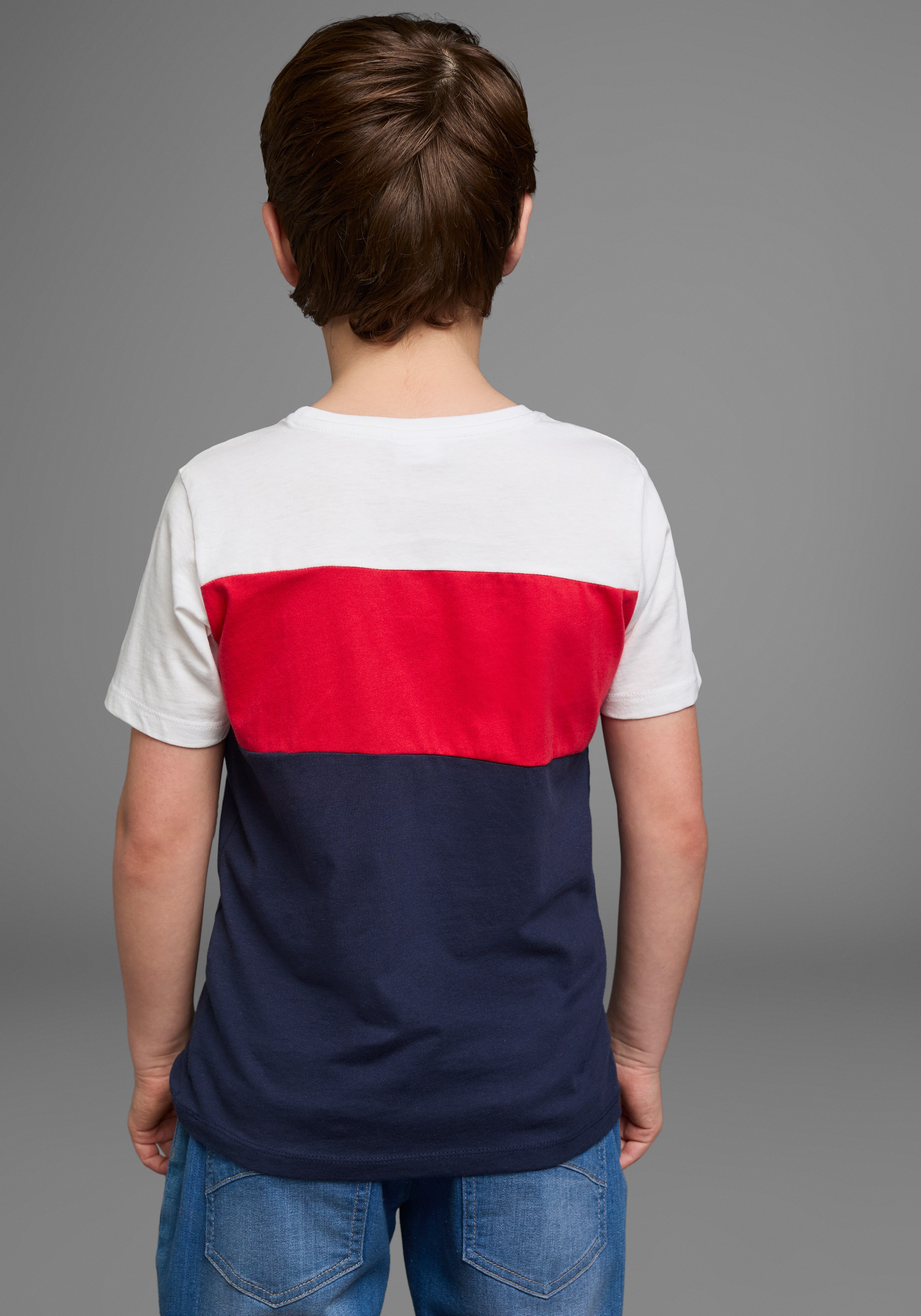 KangaROOS T-Shirt »in Colorblockdesign«, Kurzarm, Basic-Passform, bedruckt und mehrfarbig