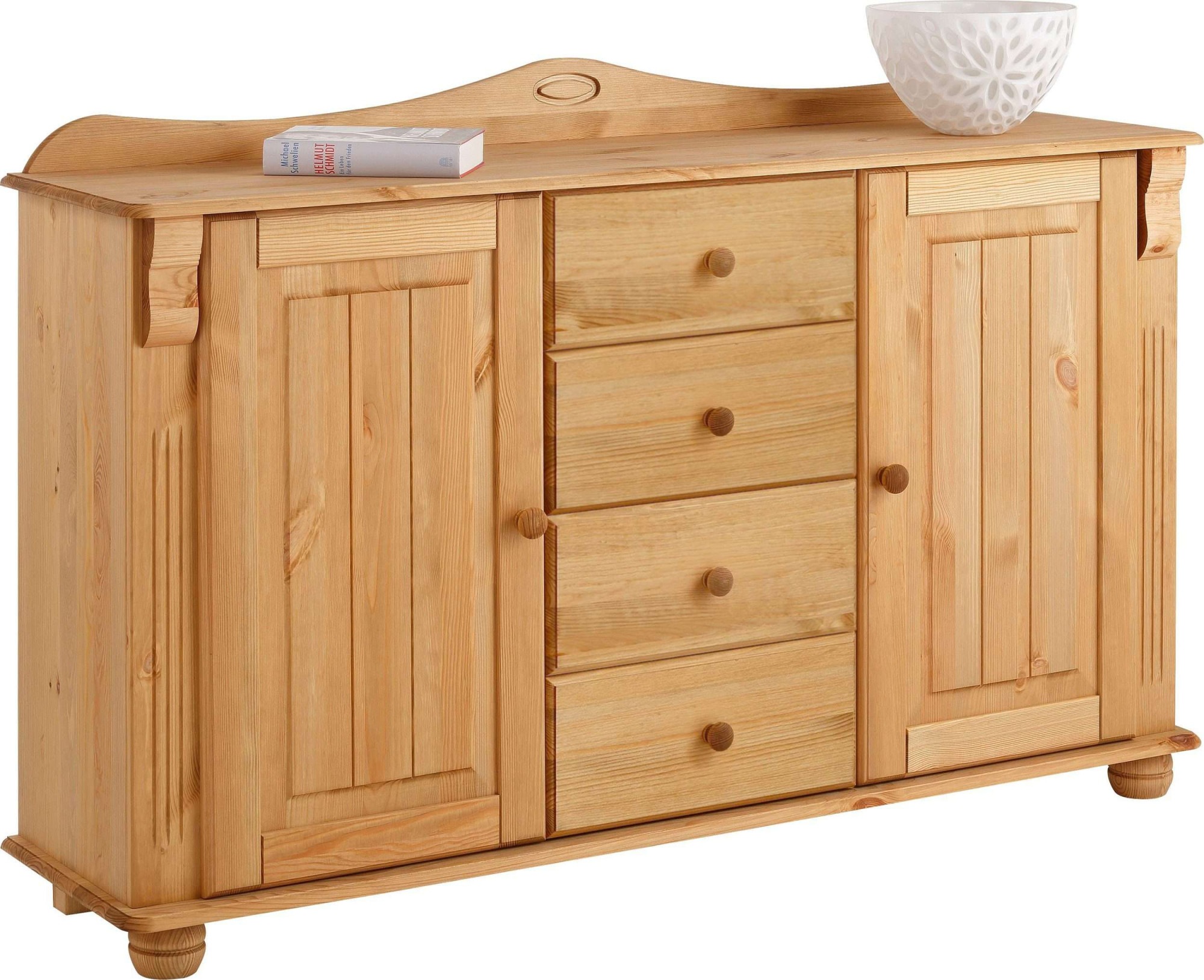 OTTO home Kommode "Sideboard, Anrichte, mit 3 Schubladen, 2 Türen" aus massiver Kiefer, Breite 130 cm