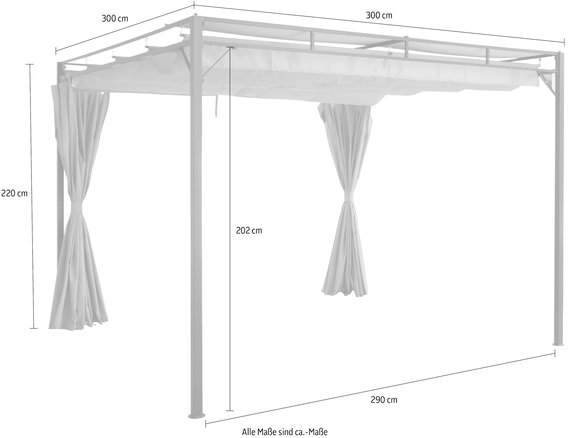 KONIFERA Pavillon »Milos«, (Set), BxT: 300x300 cm