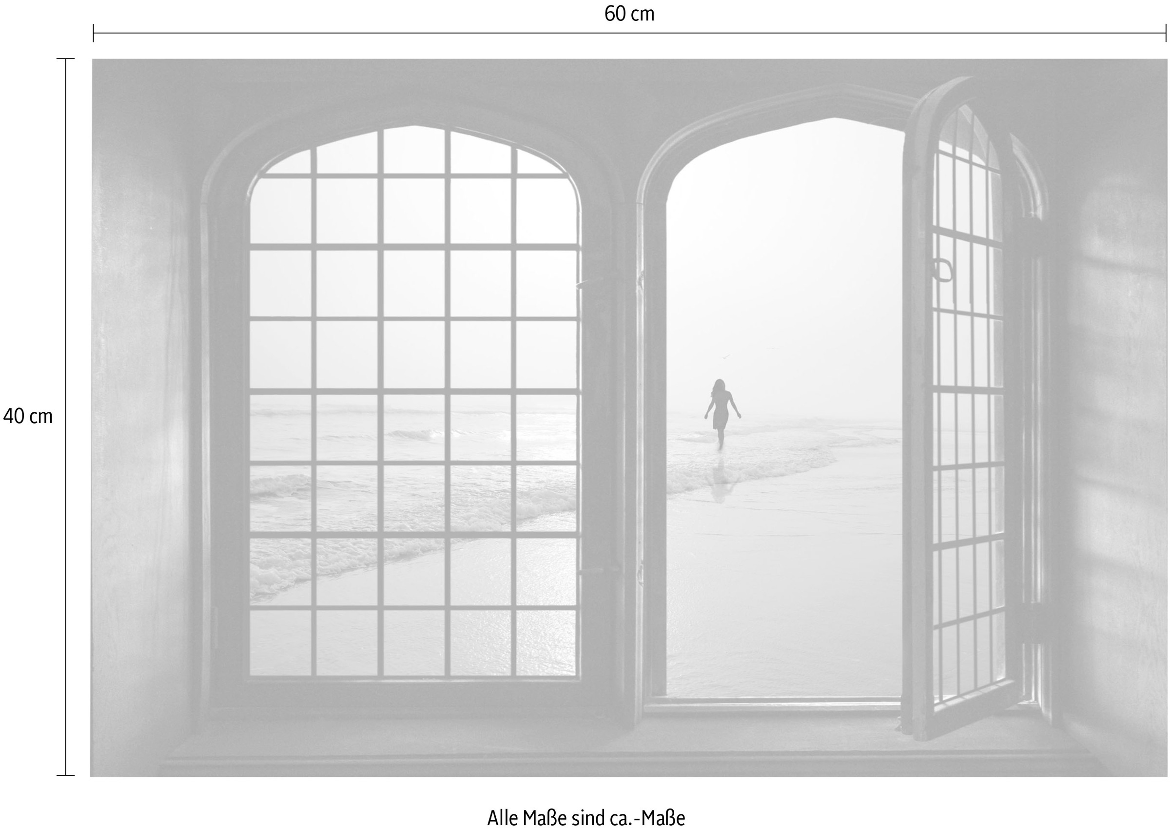queence Wandsticker »Nostalgie«, Wandsticker, Wandbild, selbstklebend, 3D, Fenster