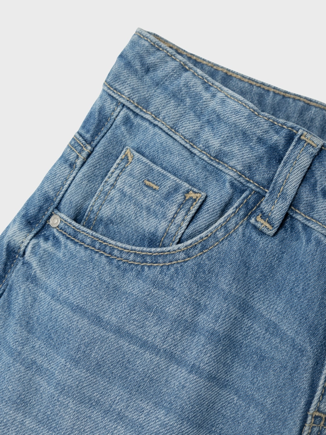 Name It Weite Jeans »NKFROSE für Mädchen mit weitem Bein und klassischem Sitz«, normal, Denim, Abriebeffekte, Reissverschluss