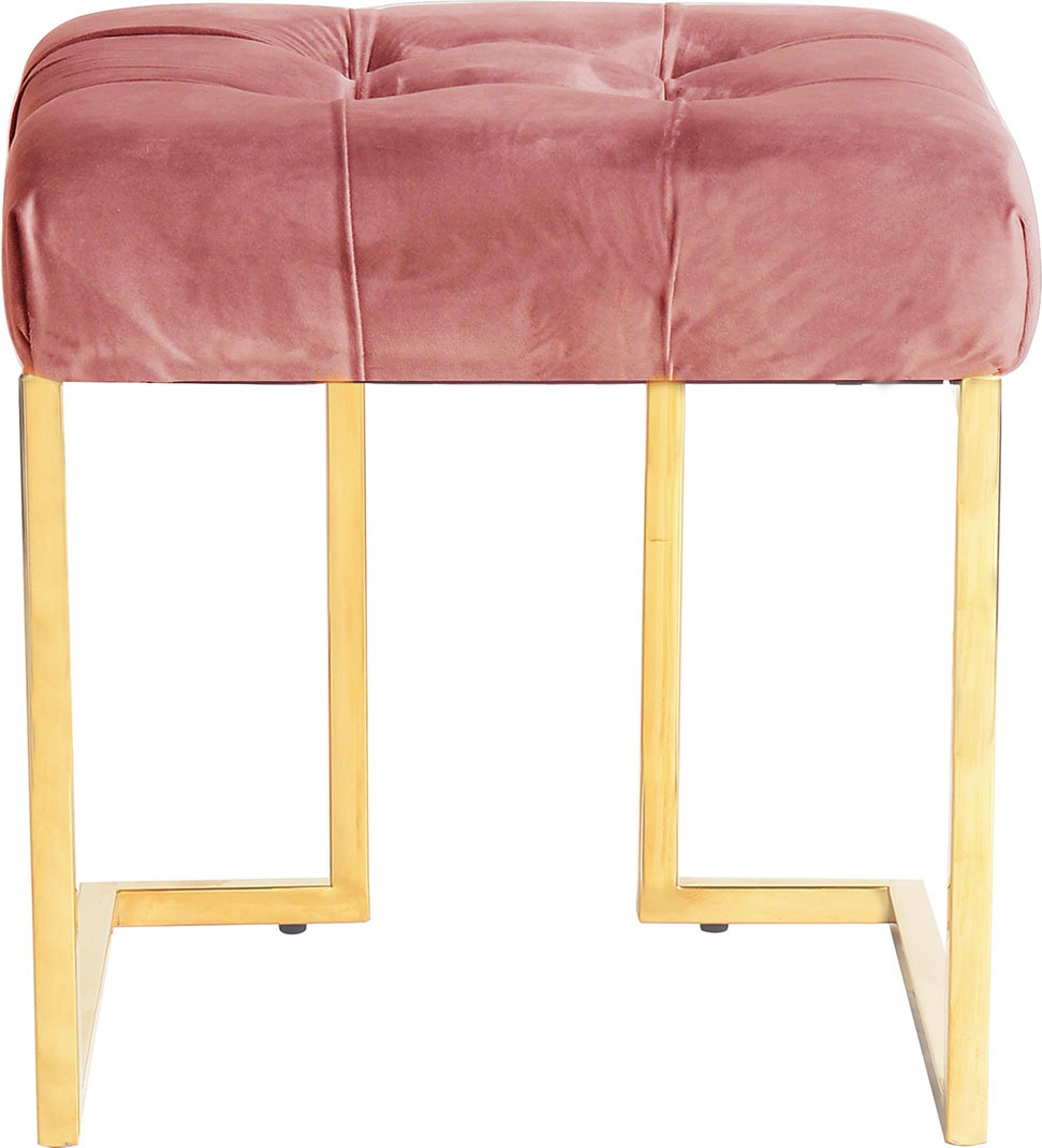 Kayoom Polsterhocker »Hocker Rarity 125, Edler Touch durch goldfarbenenes Gestell«, (1 St.), eckig, samtweich, gesteppt, mit Zierknöpfen, Edelstahlgestell