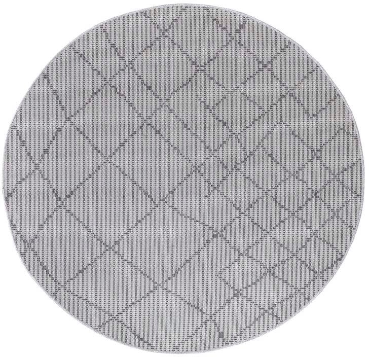 Carpet City Outdoorteppich »PALM3526«, rund, 5 mm Höhe, Wetterfest & UV-beständig, für Balkon, Terrasse, Küche, flach gewebt
