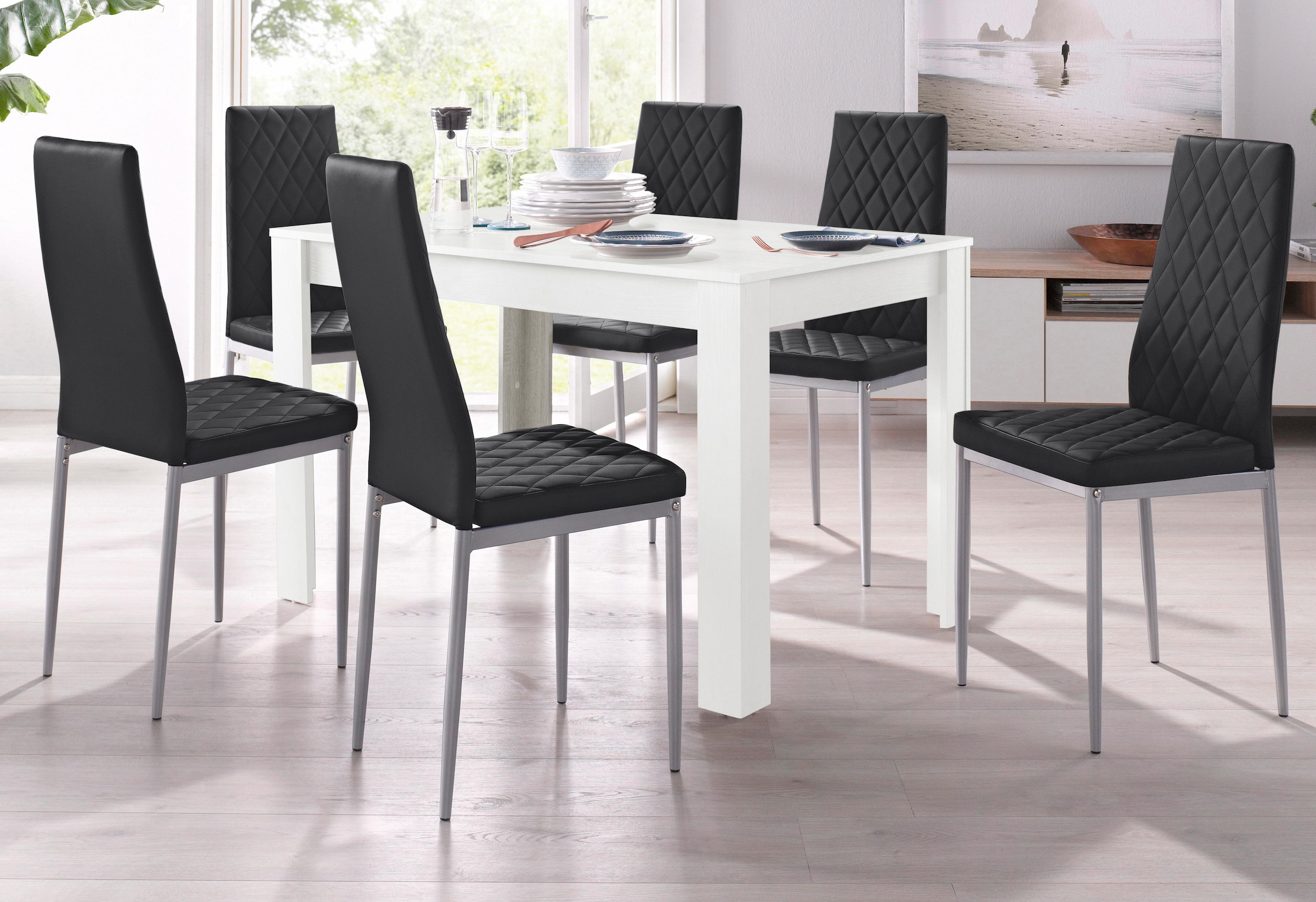 INOSIGN Essgruppe, (Set, 5 tlg.), mit Tisch in Weiss, Breite 120 cm online  bestellen | Jelmoli-Versand