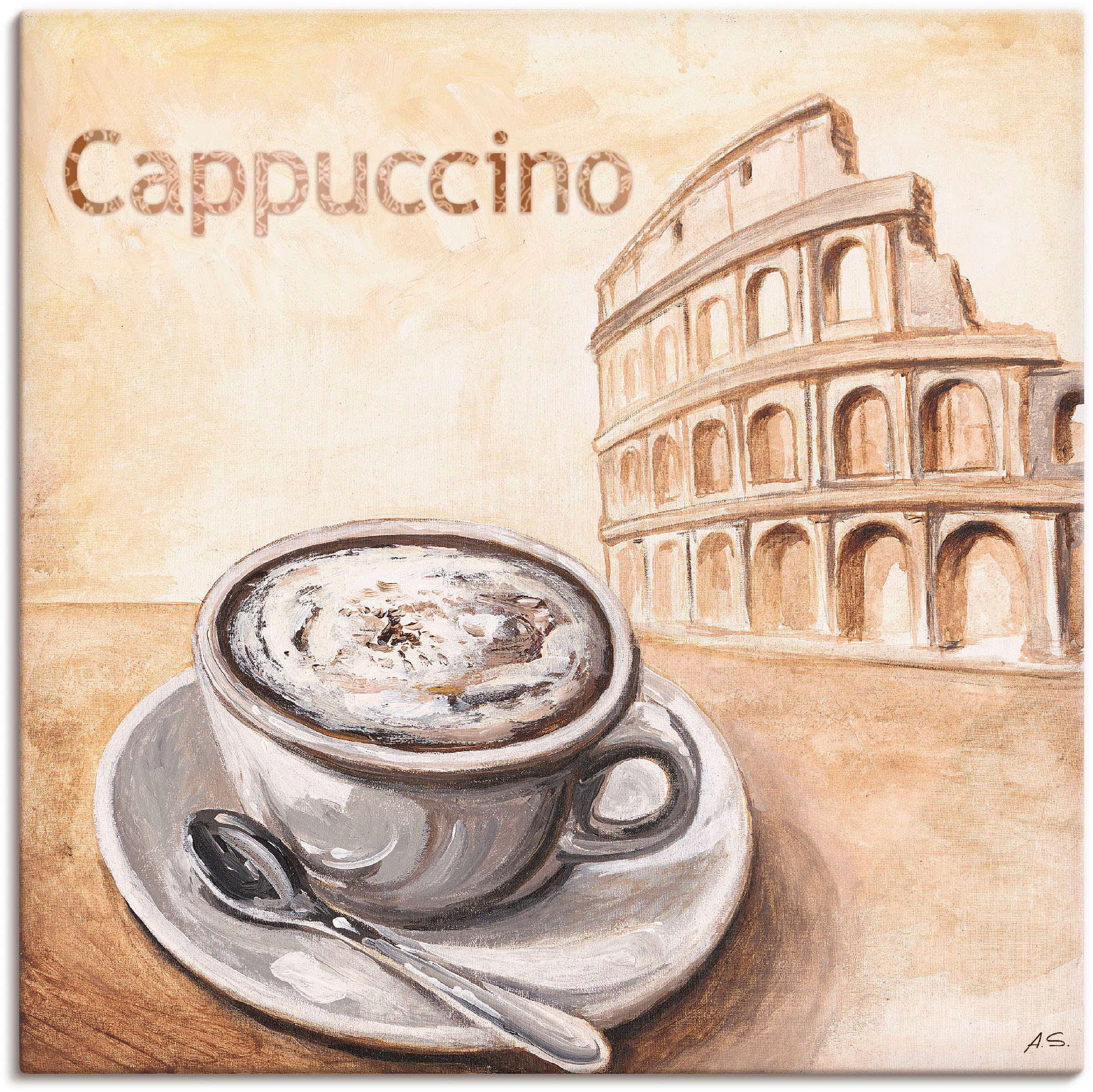 Artland Wandbild »Cappuccino in in Wandaufkleber Alubild, (1 St.), Grössen Poster oder versch. Leinwandbild, Bilder, online Jelmoli-Versand als | Kaffee shoppen Rom«