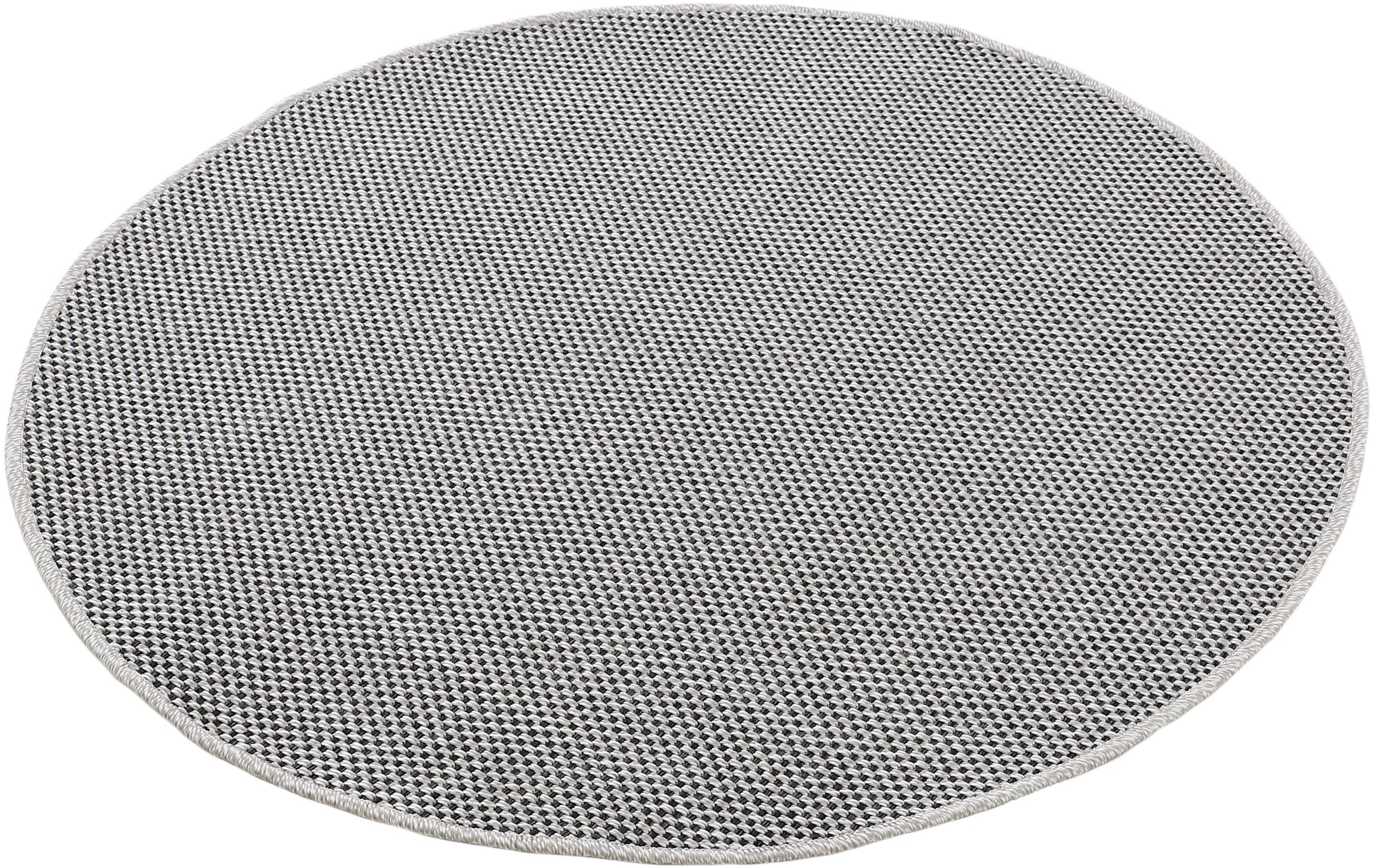 carpetfine Teppich »Boho 105«, rund, 4 mm Höhe, robustes Flachgewebe, Sisal Optik, UV-beständig, Aussenbereich
