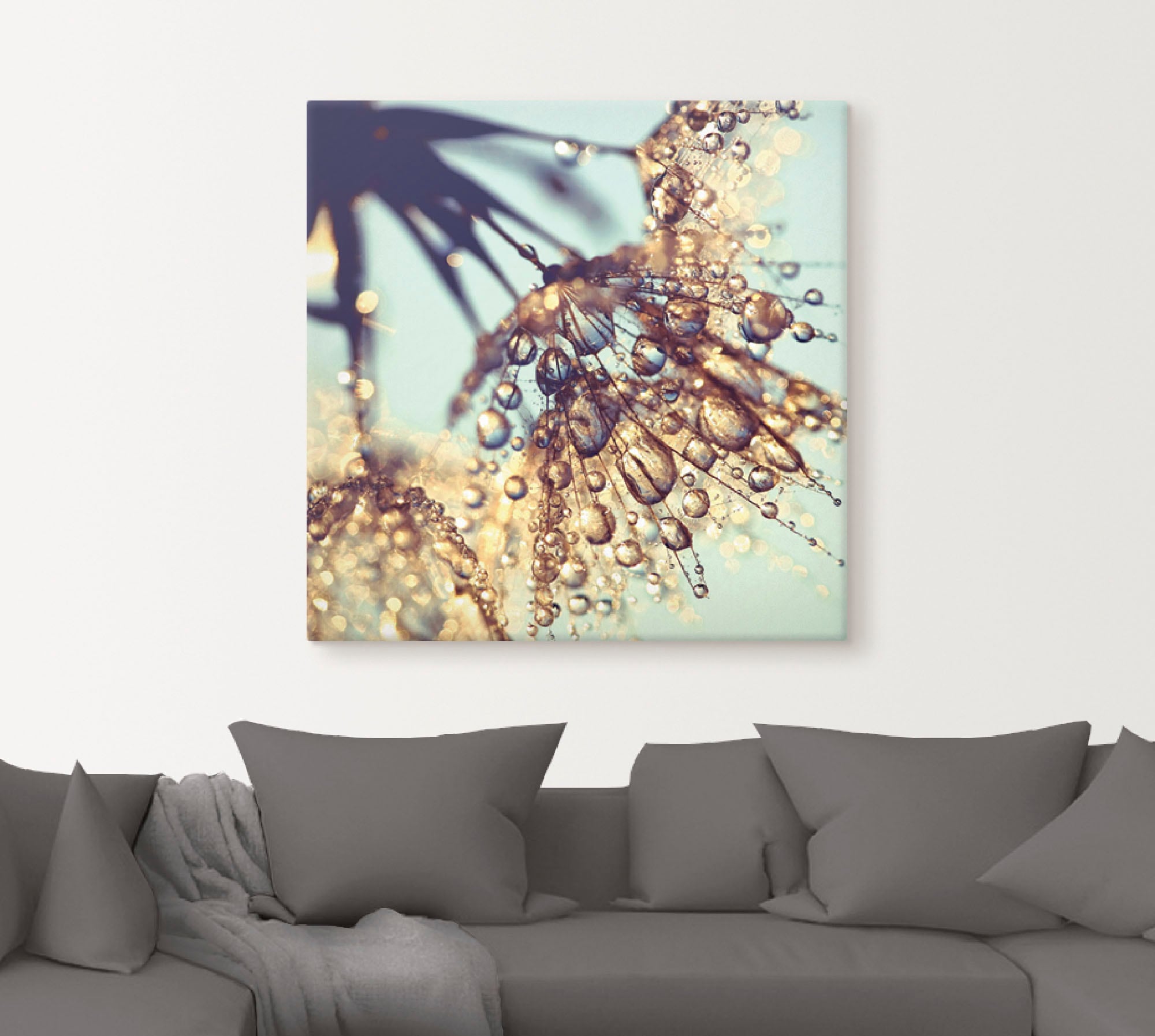 Artland Leinwandbild »Pusteblume Goldener Regen«, Blumen, (1 St.), auf Keilrahmen gespannt