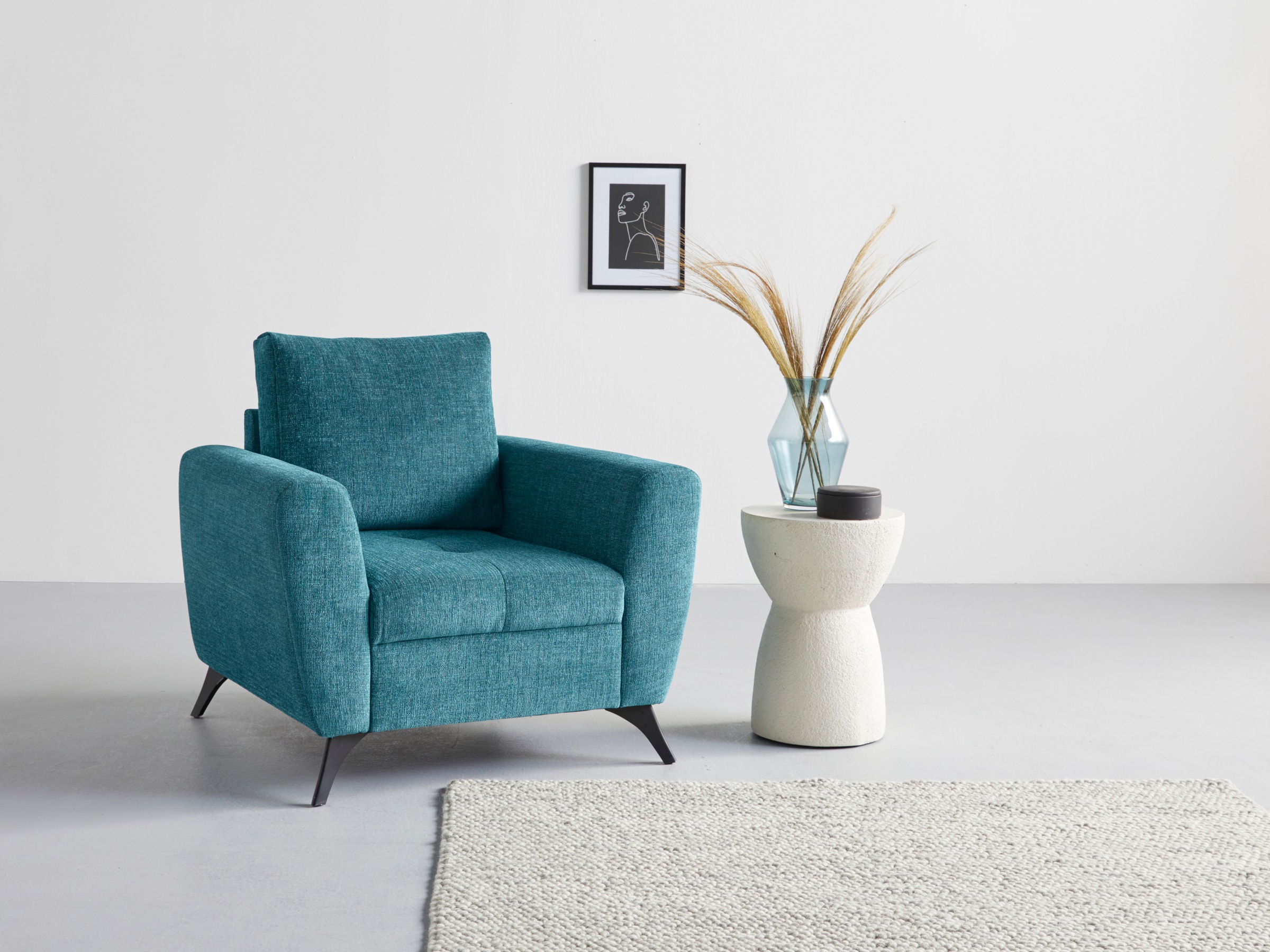 INOSIGN Sessel »Lörby«, Belastbarkeit clean-Bezug mit | auch Sitzplatz, pro bis Jelmoli-Versand online 140kg kaufen Aqua