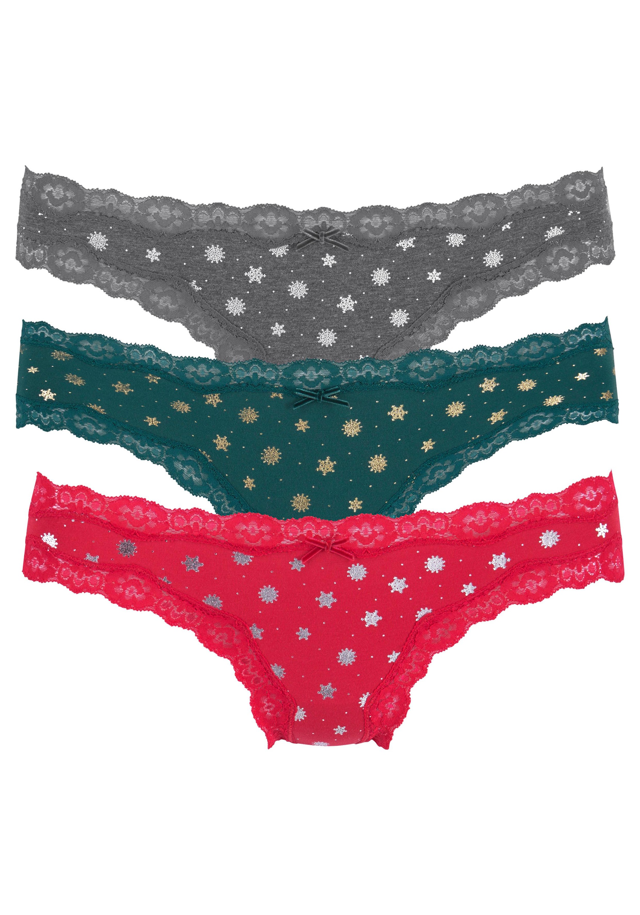 LASCANA String »X-Mas« Packung, 3 Stk.