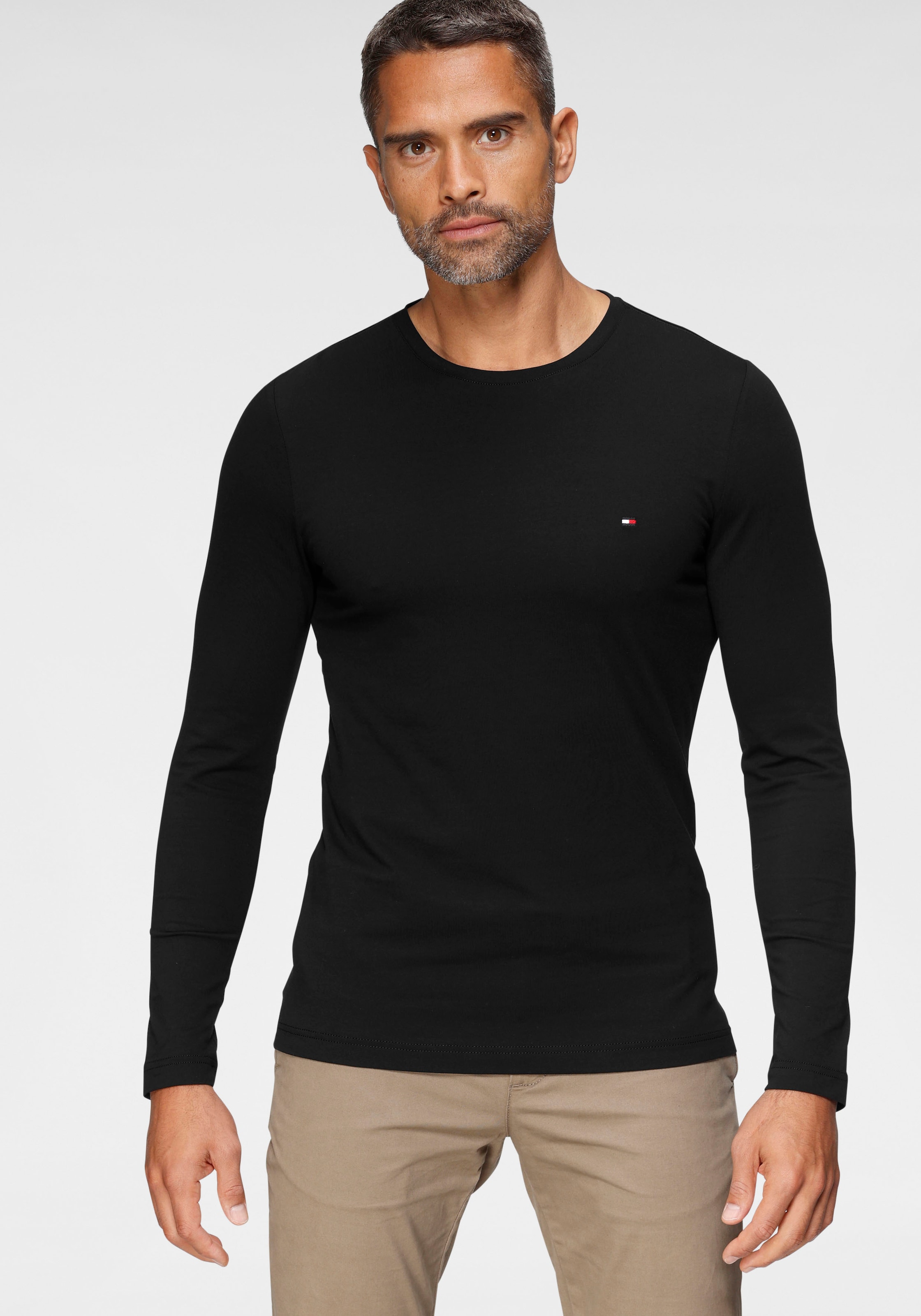 Tommy Hilfiger Langarmshirt »STRETCH SLIM FIT LONG SLEEVE«, aus biologischem Baumwollstretch