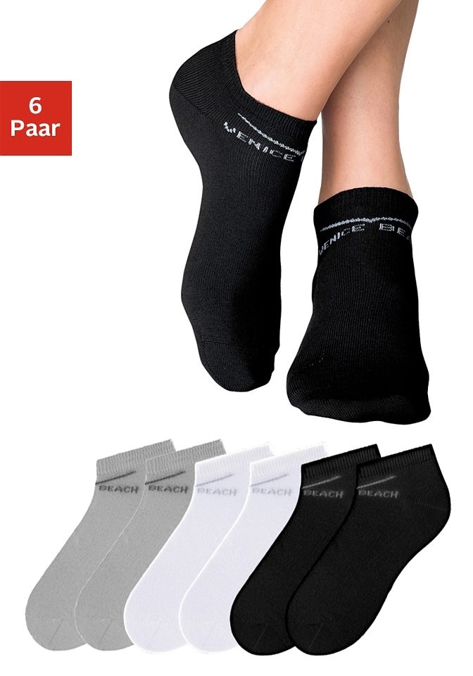 Venice Beach Sneakersocken Packung, 6 Stk. tlg. perfekte Passform durch LYCRA-Anteil