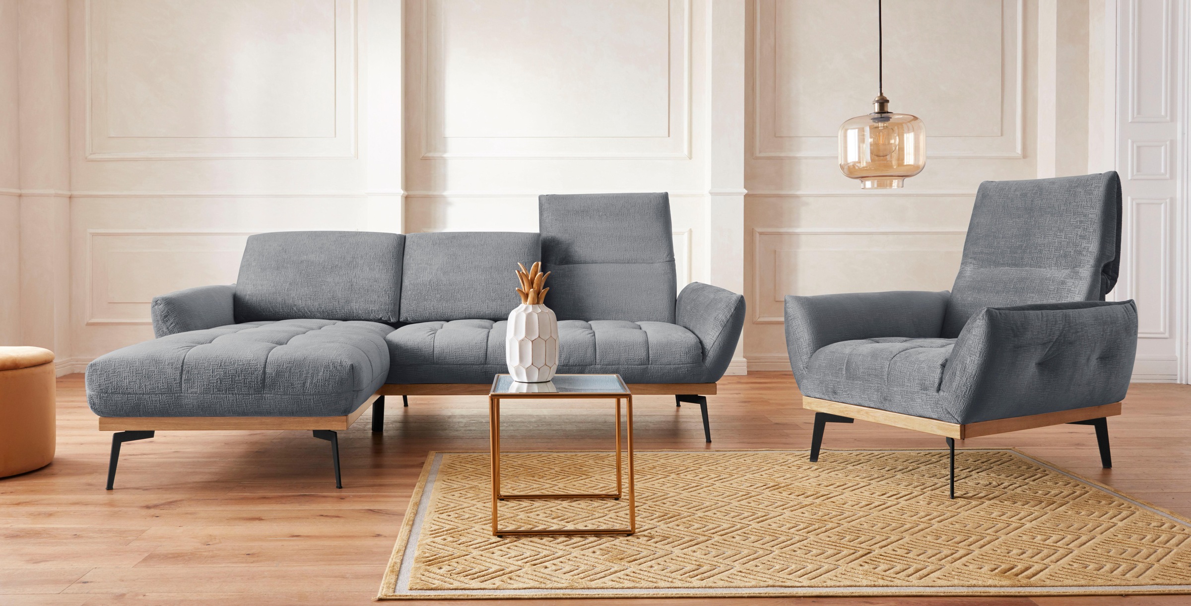 exxpo - sofa fashion Ecksofa »Palic, inkl. Rückenverstellung, bequem, elegant, Breite 245cm, L-Form«