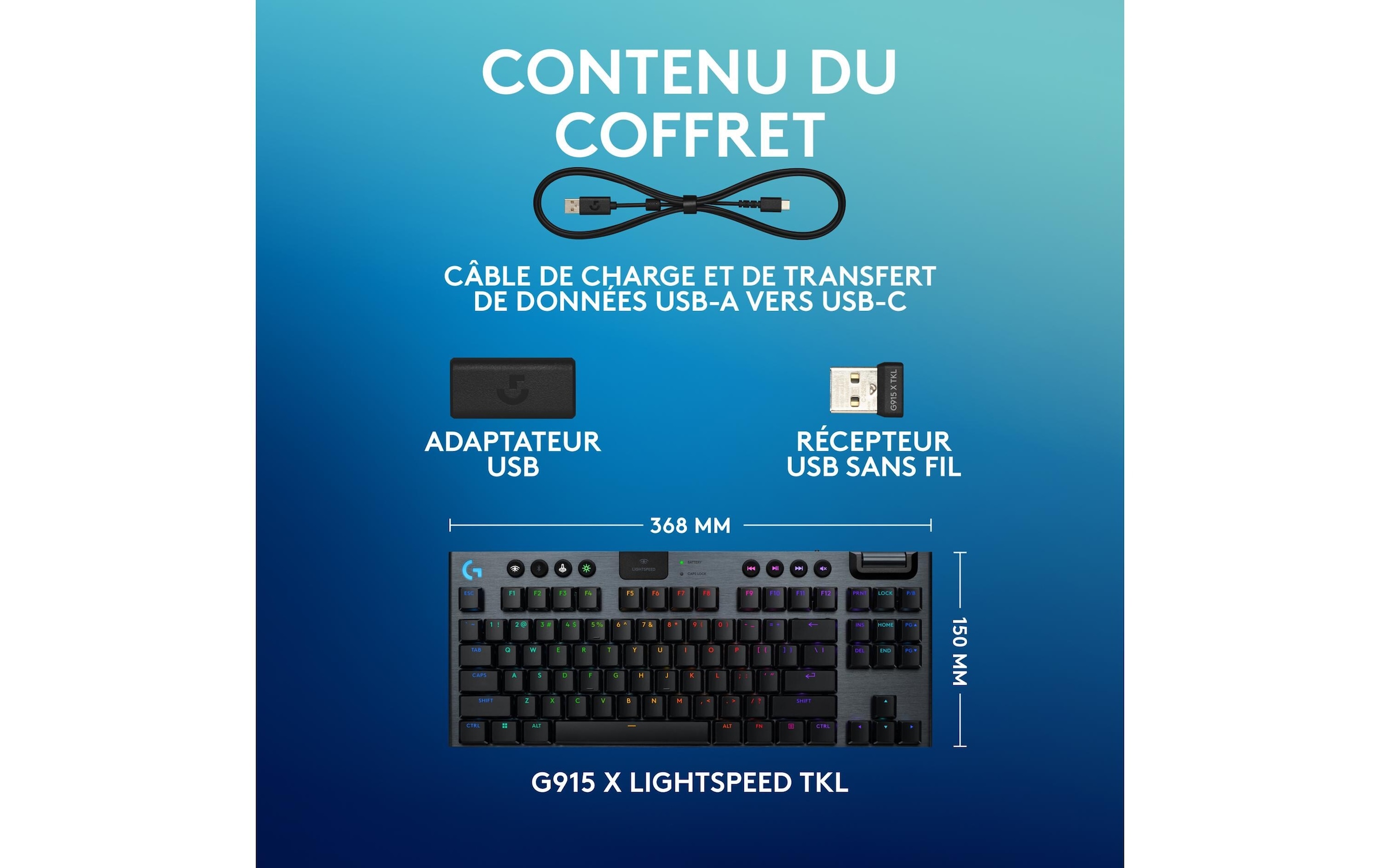 Logitech Gaming-Tastatur »G915 X Lightspeed TKL GL Tactile«