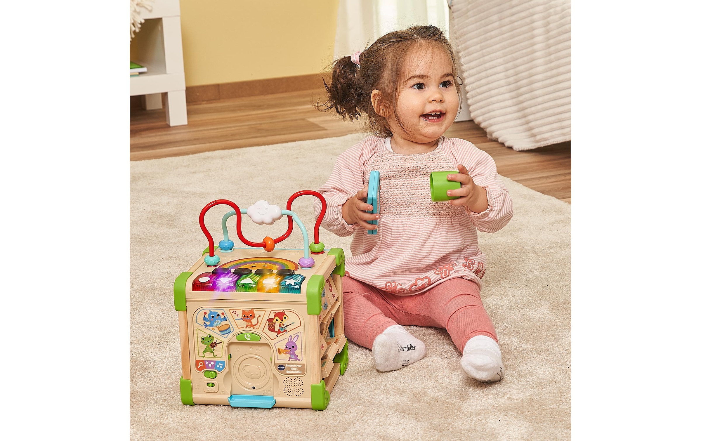 Vtech® Lernspielzeug »Interaktiver Holz-Spielwürfel FSC«