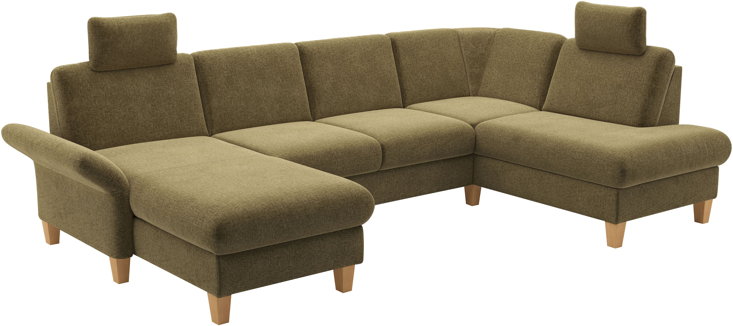 Home affaire Wohnlandschaft »Rochelle, U-Form«, optional mit Armteilverstellung, mit Bettfunktion & Bettkasten
