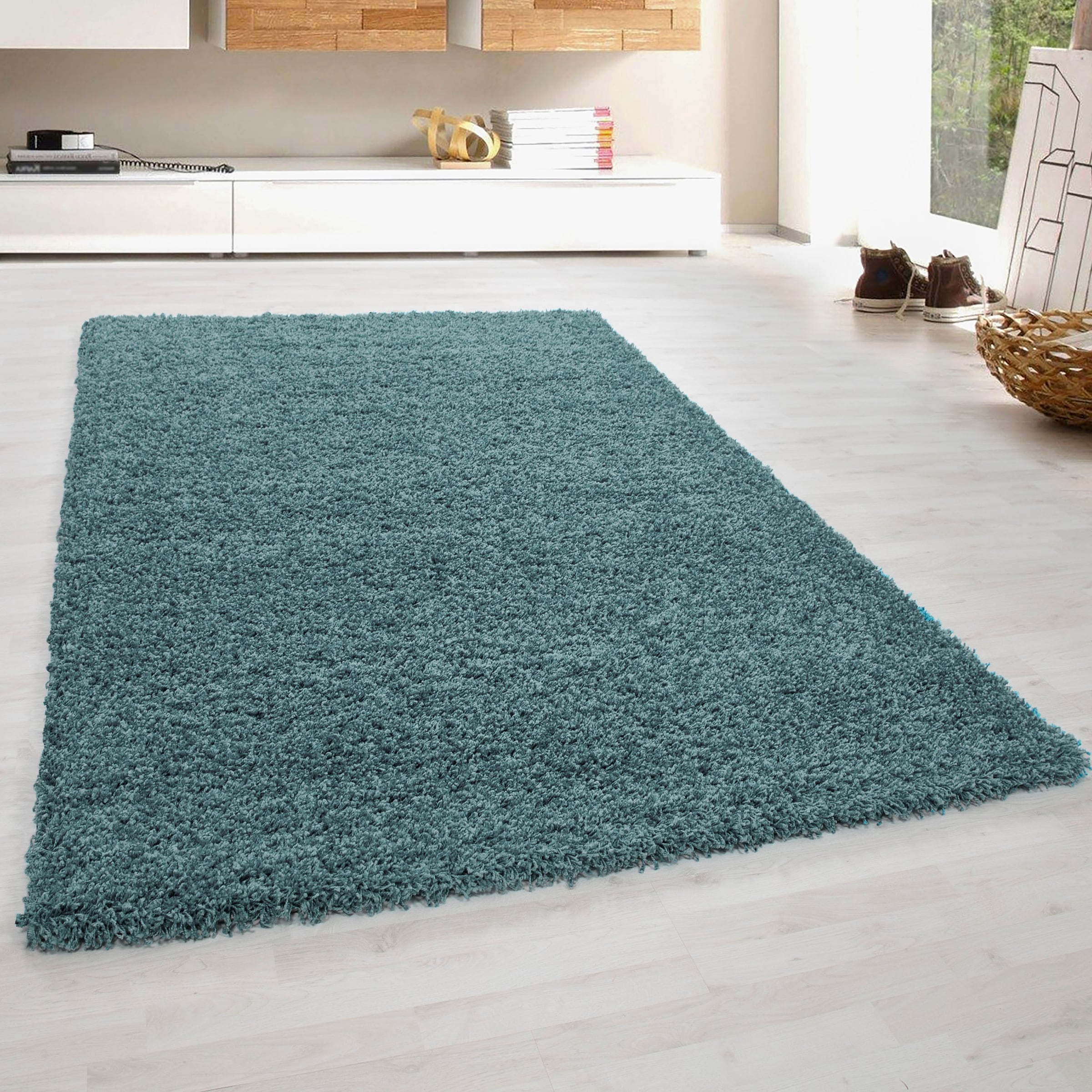 Bruno Banani Hochflor-Teppich »Shaggy Soft«, rechteckig, 30 mm Höhe, gewebt, Uni Farben, besonders weich und kuschelig