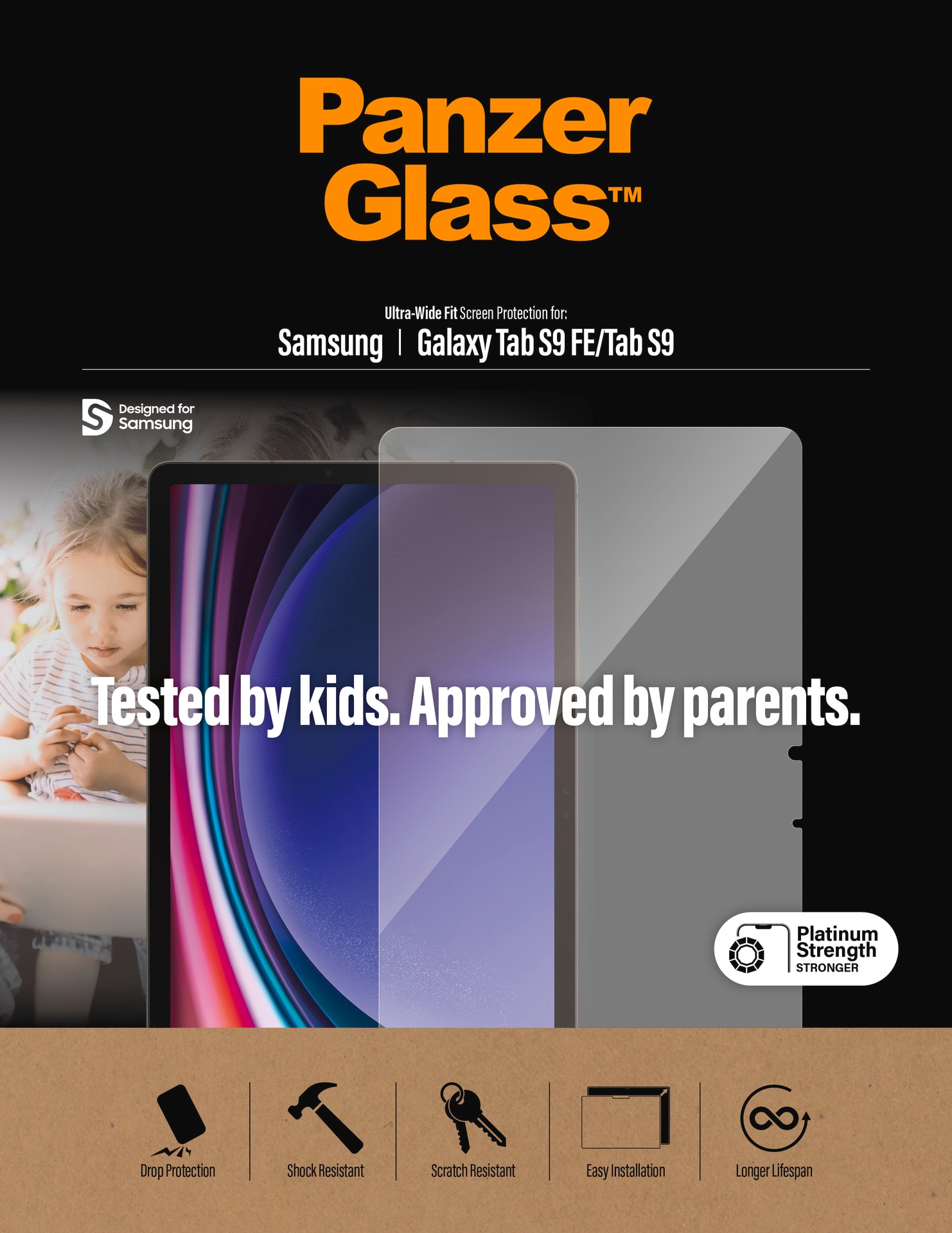 PanzerGlass Displayschutzglas »Screen Protector Glass«, für Samsung Galaxy Tab S9, Ultra Wide Fit