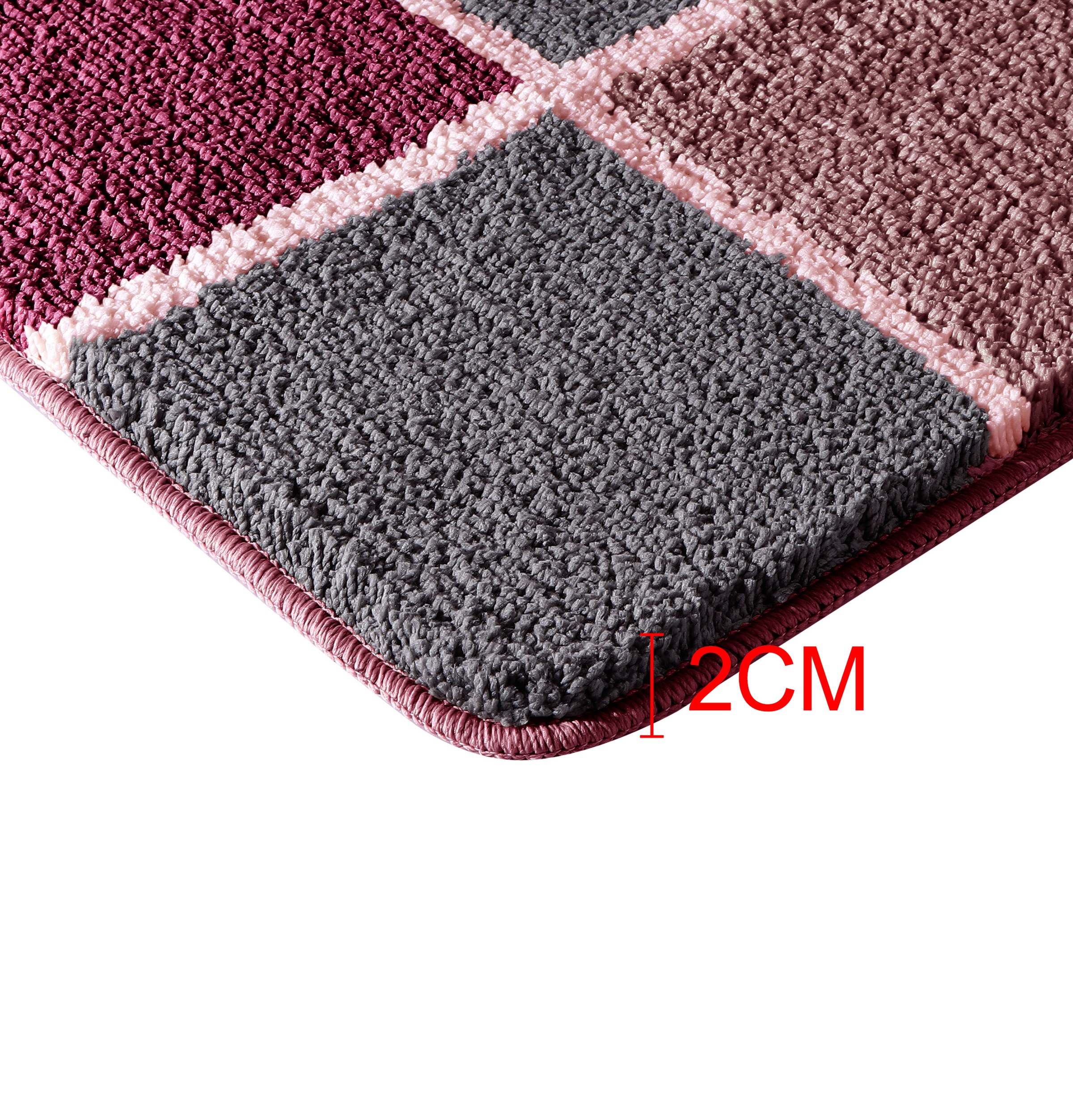my home Badematte »Anna mit Kachelmuster, Badvorleger, Badezimmer Teppich, Duschvorleger«, rutschhemmend beschichtet, strapazierfähig, Badteppich, Hoch-Tief Effekt, Modern, Weich