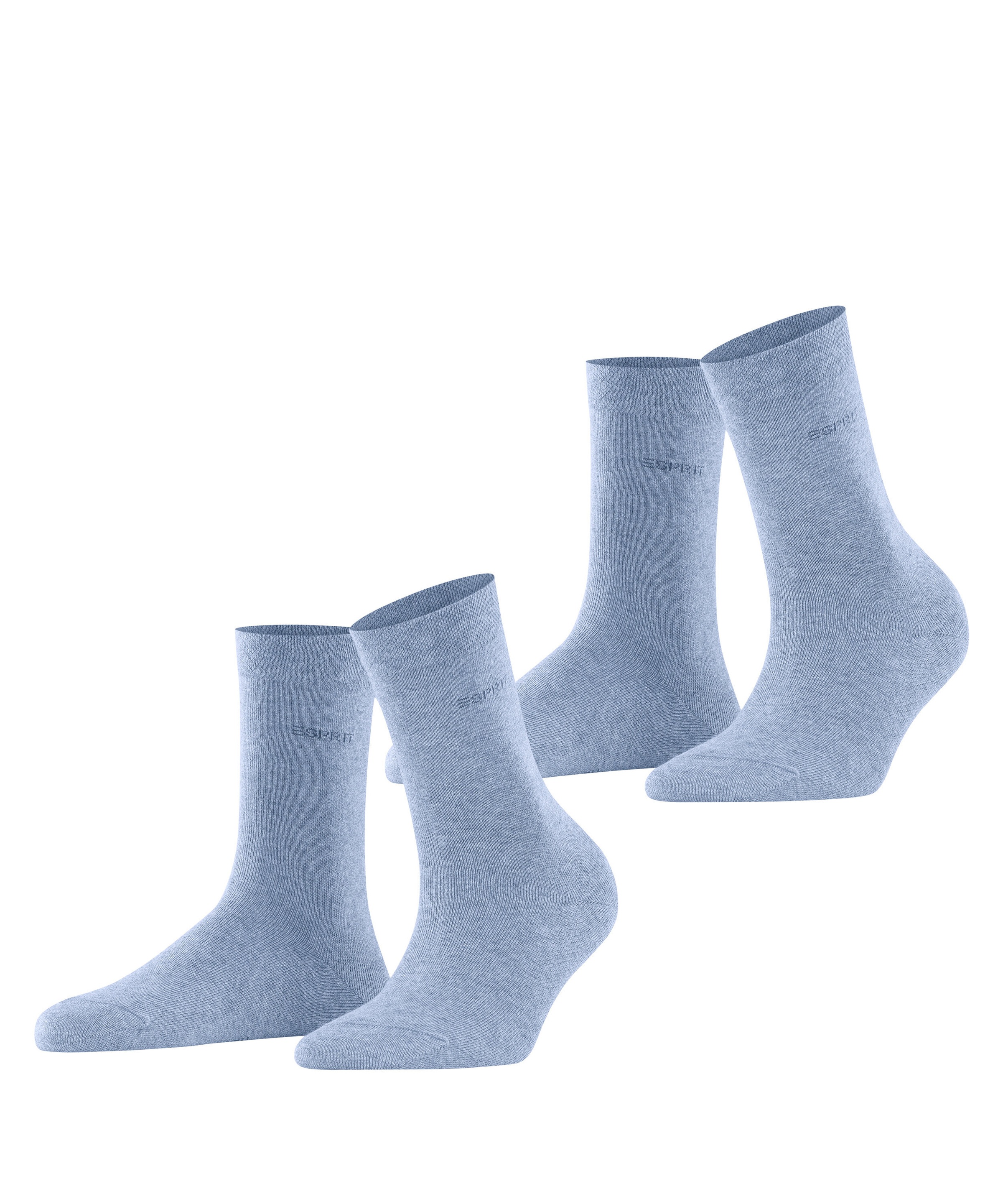 Esprit Socken »Basic Easy« 2er Pack, 2 Stk. tlg. ohne einschneidendes Bündchen, Basic-Socke, Uni-Strümpfe atmungsaktiv
