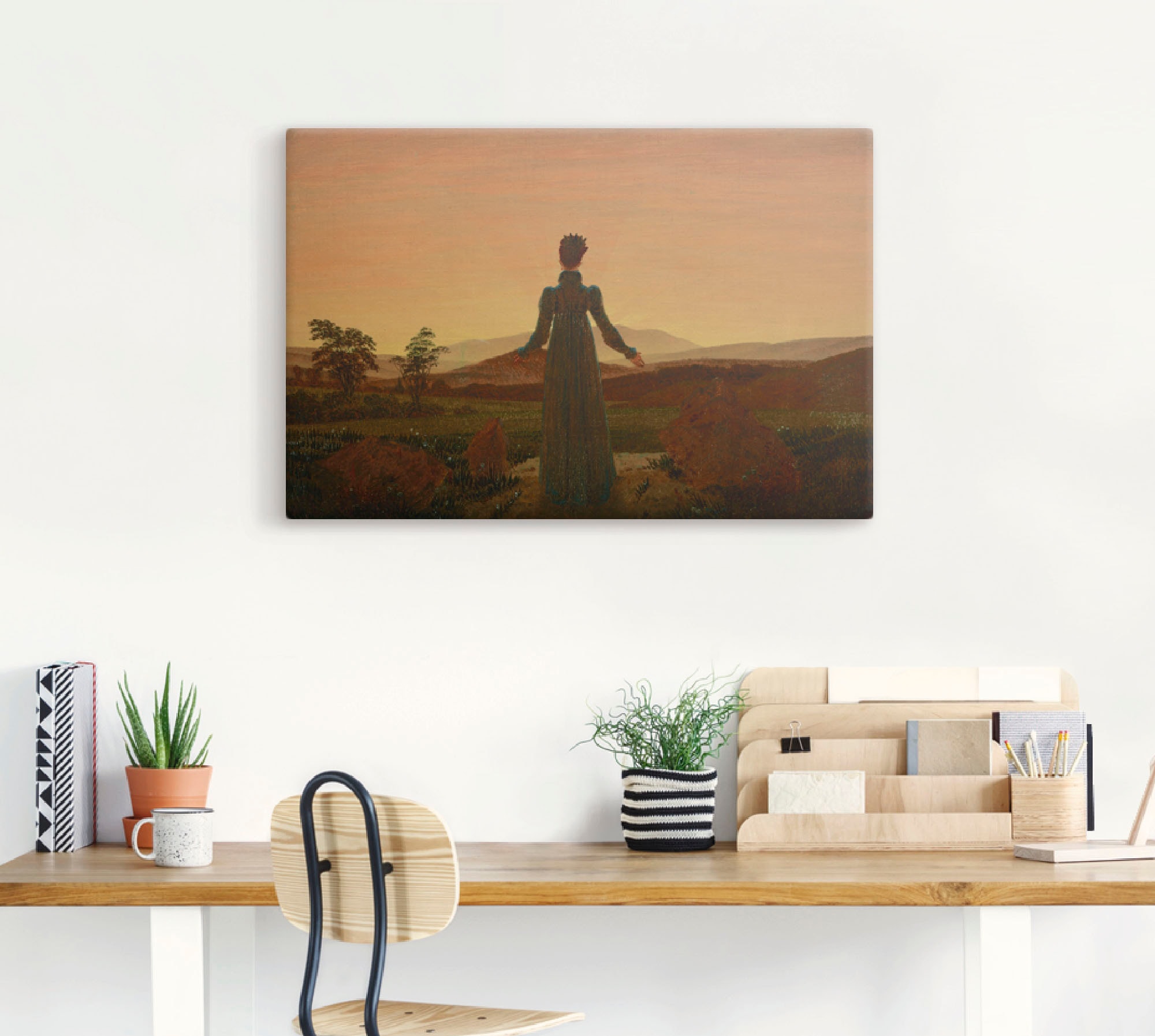 Artland Wandbild »Frau vor der untergehenden Sonne«, Frau, (1 St.), als Alubild, Leinwandbild, Wandaufkleber oder Poster in versch. Grössen