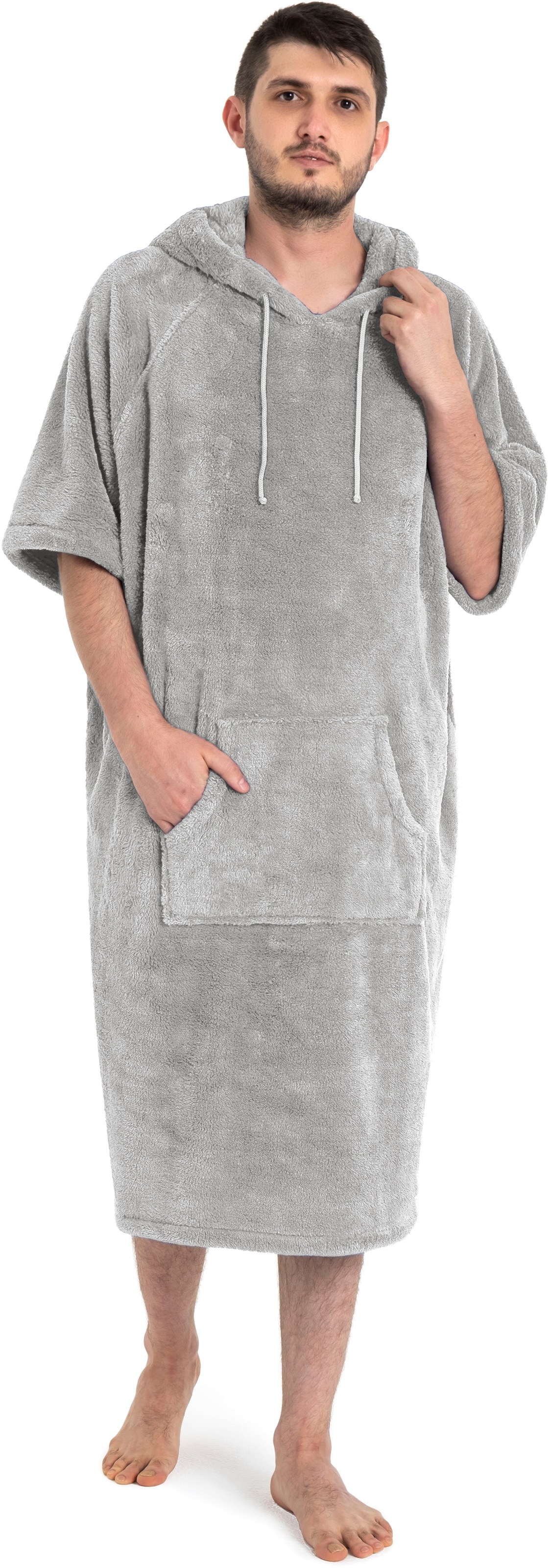 my home Badeponcho »Lillou, Surfponcho ideal für Sauna, Spa & im Urlaub«, (1 St.), weich und kuschelig, plüsch, Fleece, Unisex, für Damen und Herren