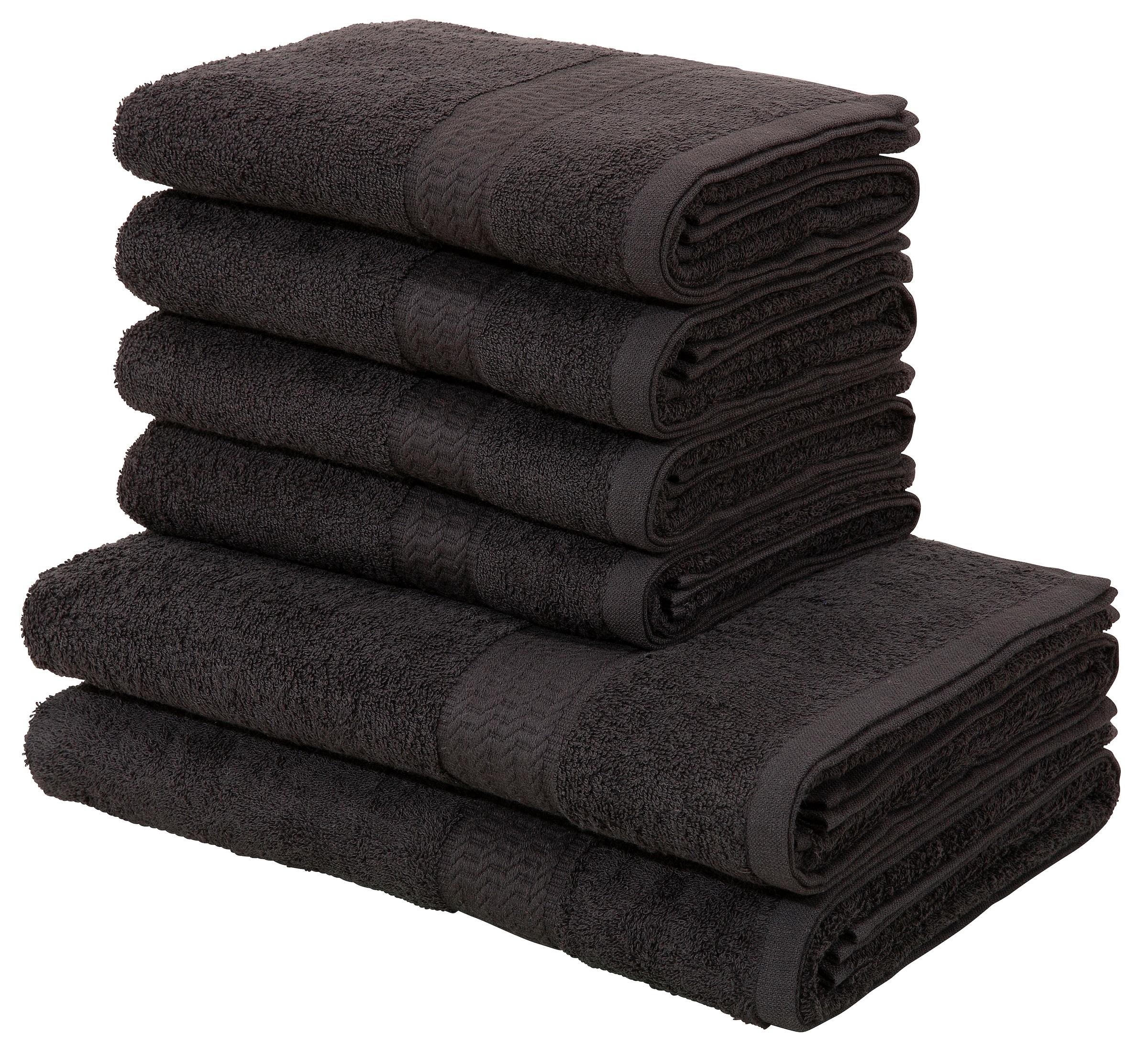 100% Handtücher home 6 tlg., Set, Handtuch-Set, mit kaufen in »Juna«, | my Handtuch Baumwolle Uni-Farben, Jelmoli-Versand Set Walkfrottee, Bordüre, online