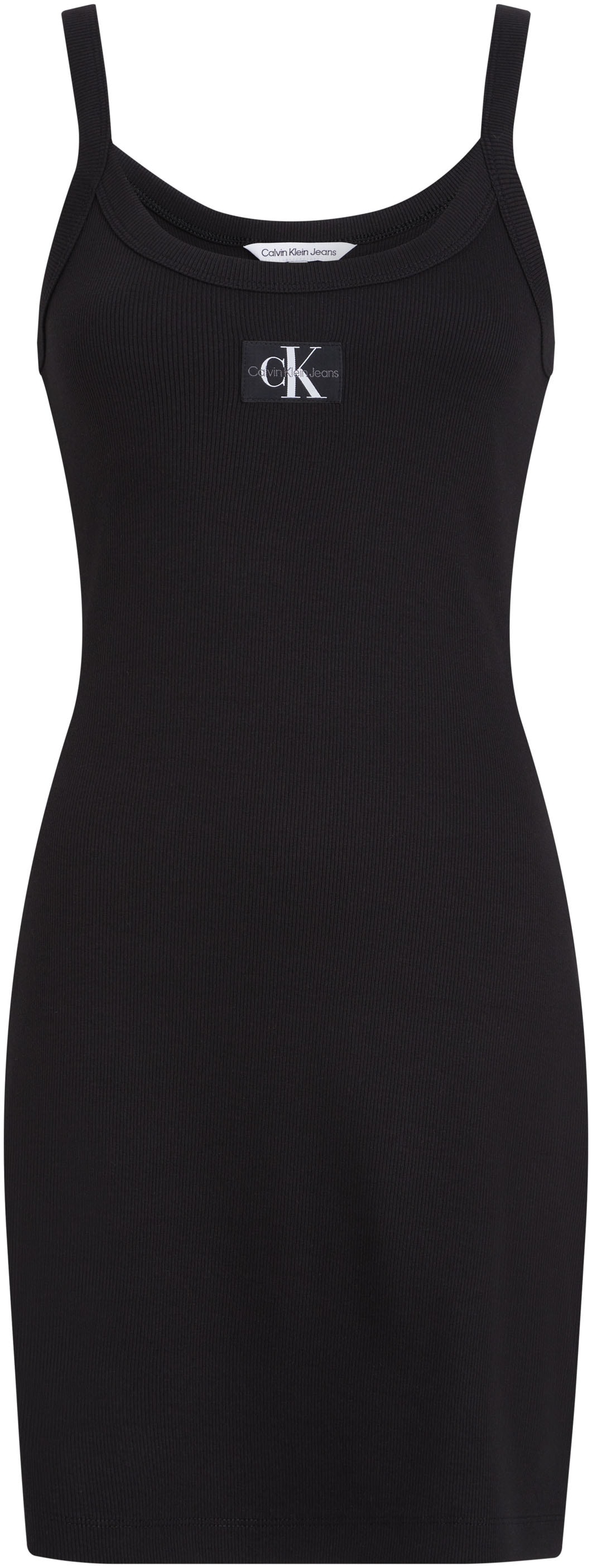 Calvin Klein Jeans Trägerkleid »WOVEN LABEL RIB TANK DRESS«, mit Logopatch