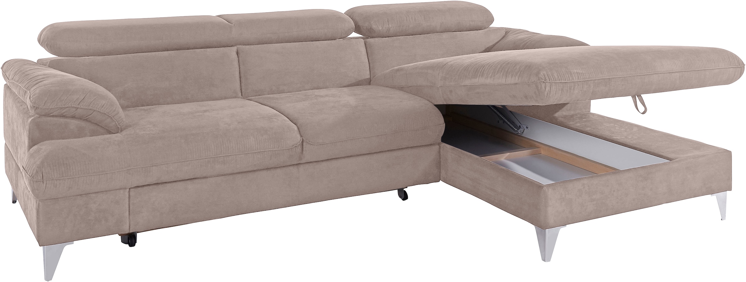 COTTA Ecksofa »Caluso L-Form«, inklusive Kopfteilverstellung, wahlweise mit Bettfunktion