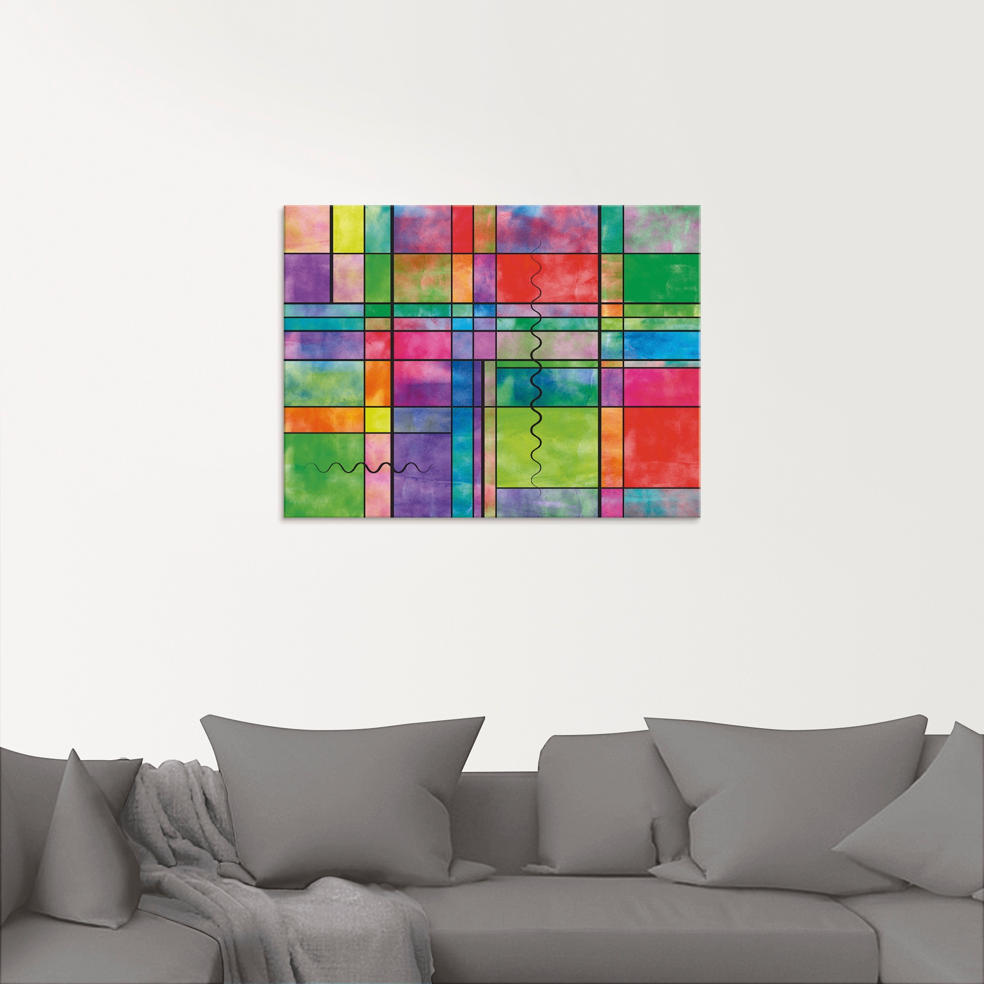 Artland Glasbild »Bunt Abstrakt«, Muster, (1 St.), in verschiedenen Grössen