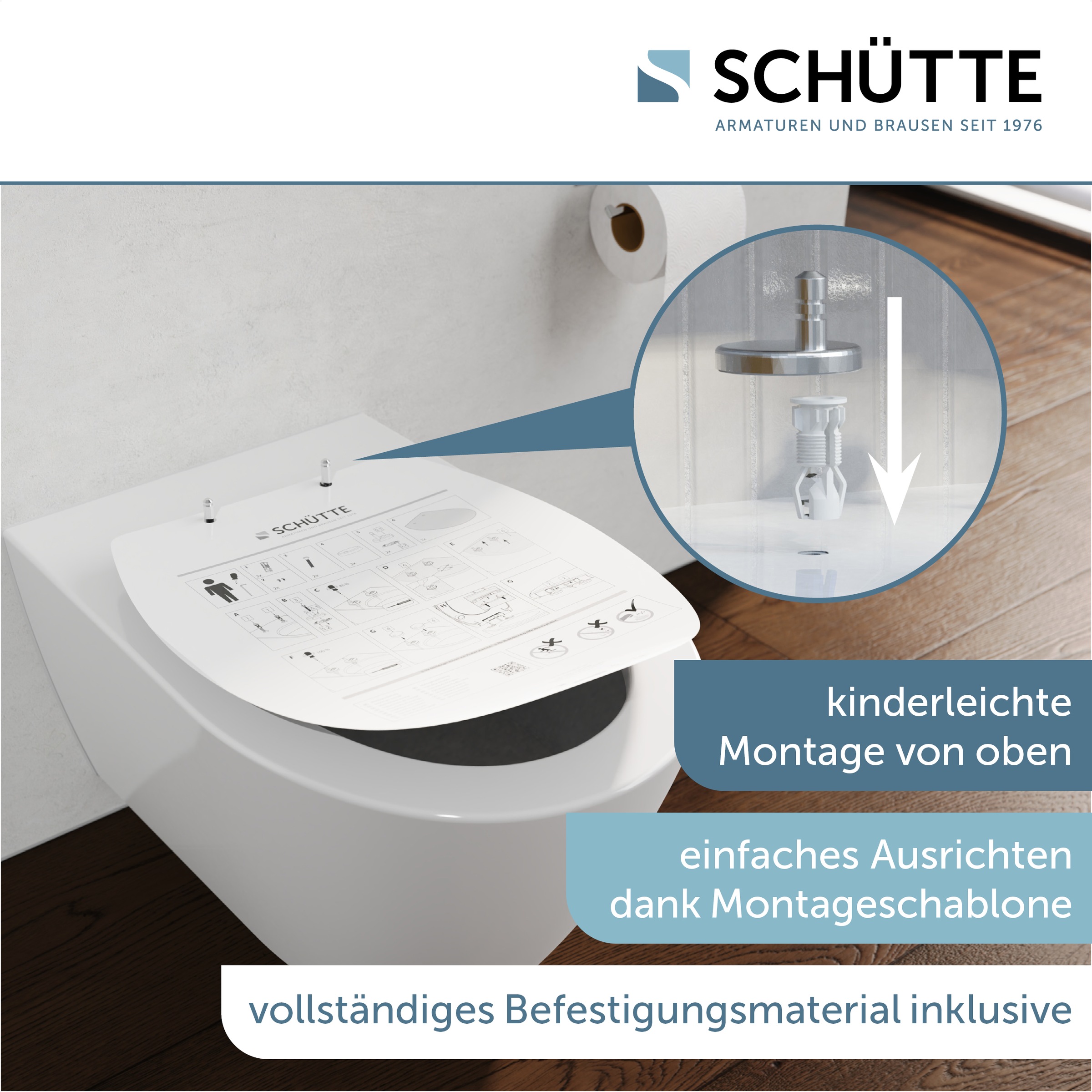 Schütte WC-Sitz "WHITE" Duroplast, WC-Sitz, Absenkautomatik, belastbar bis 250 kg
