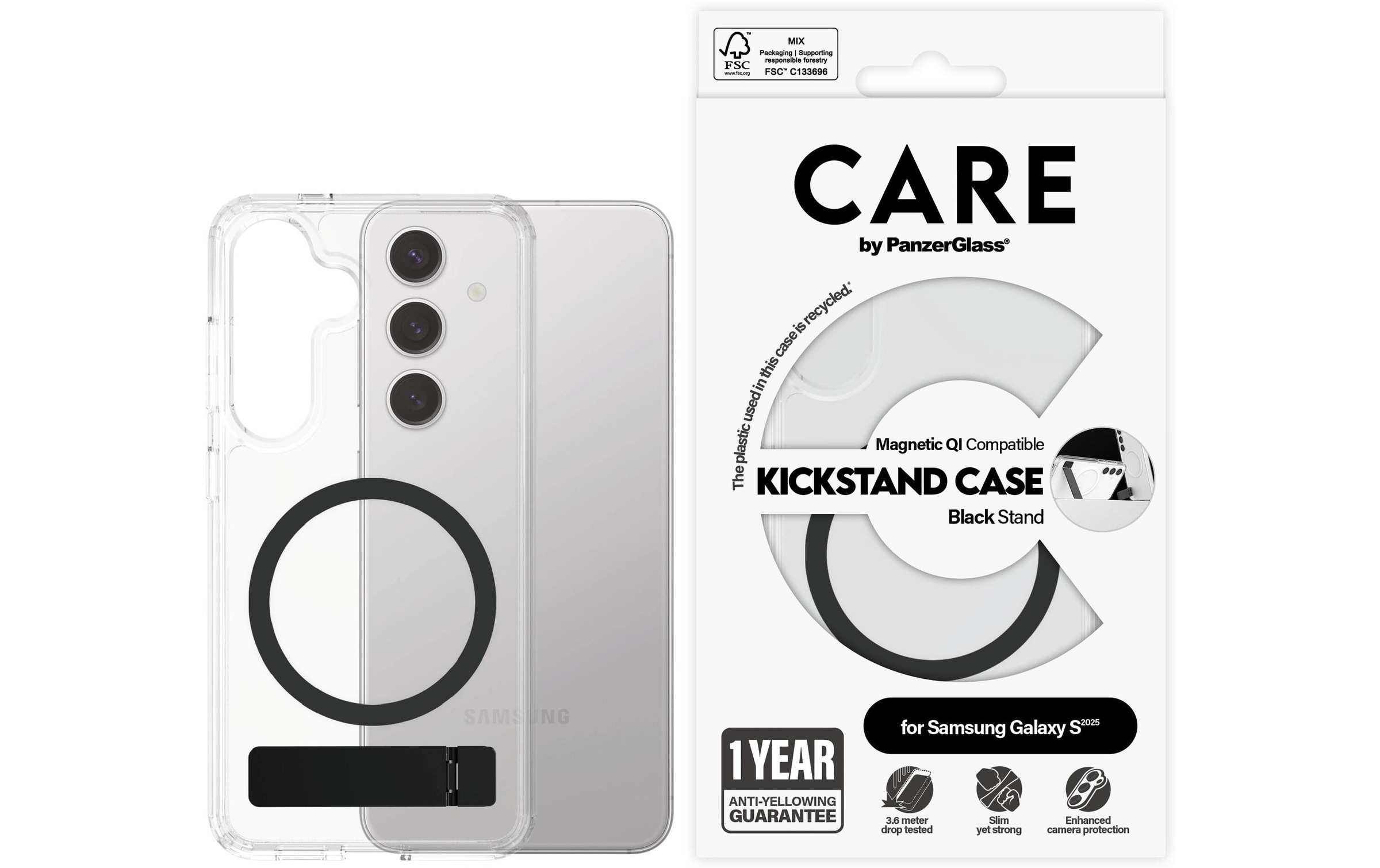 CARE by PanzerGlass Backcover »Feature Kickstand Galaxy S25«, Samsung Galaxy S25