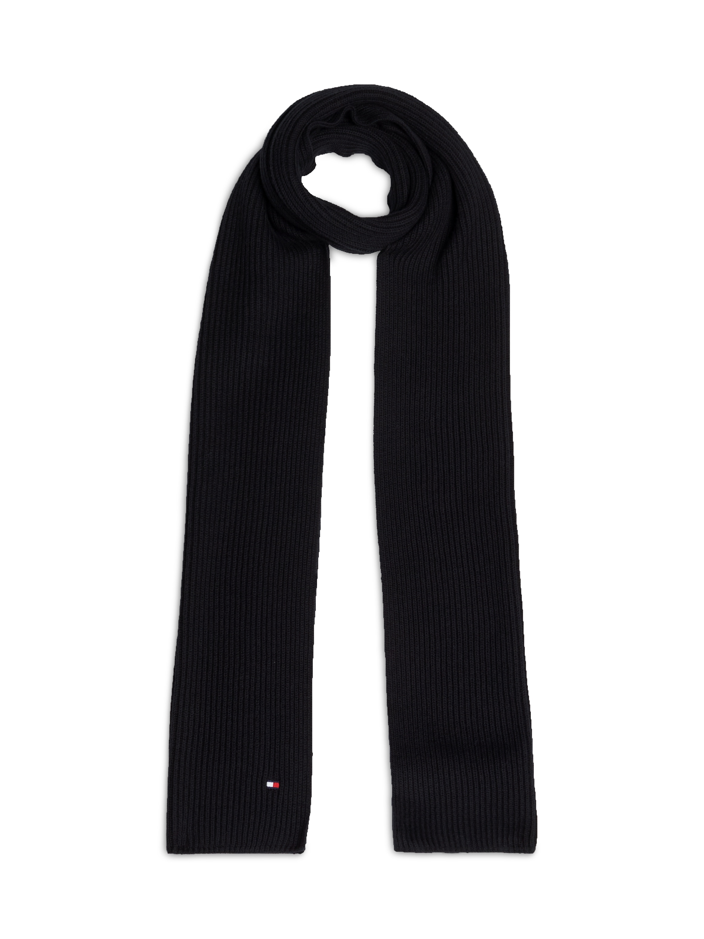 Tommy Hilfiger Strickschal »TH FLAG PIMA COTTON CASH SCARF«, mit Logostickerei