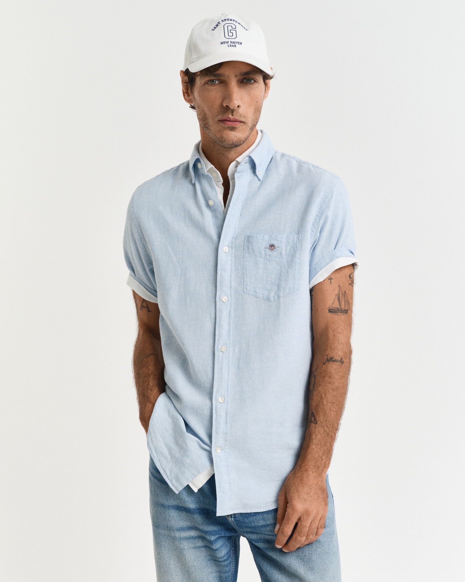 Gant Langarmhemd »REG COTTON LINEN SHIRT«