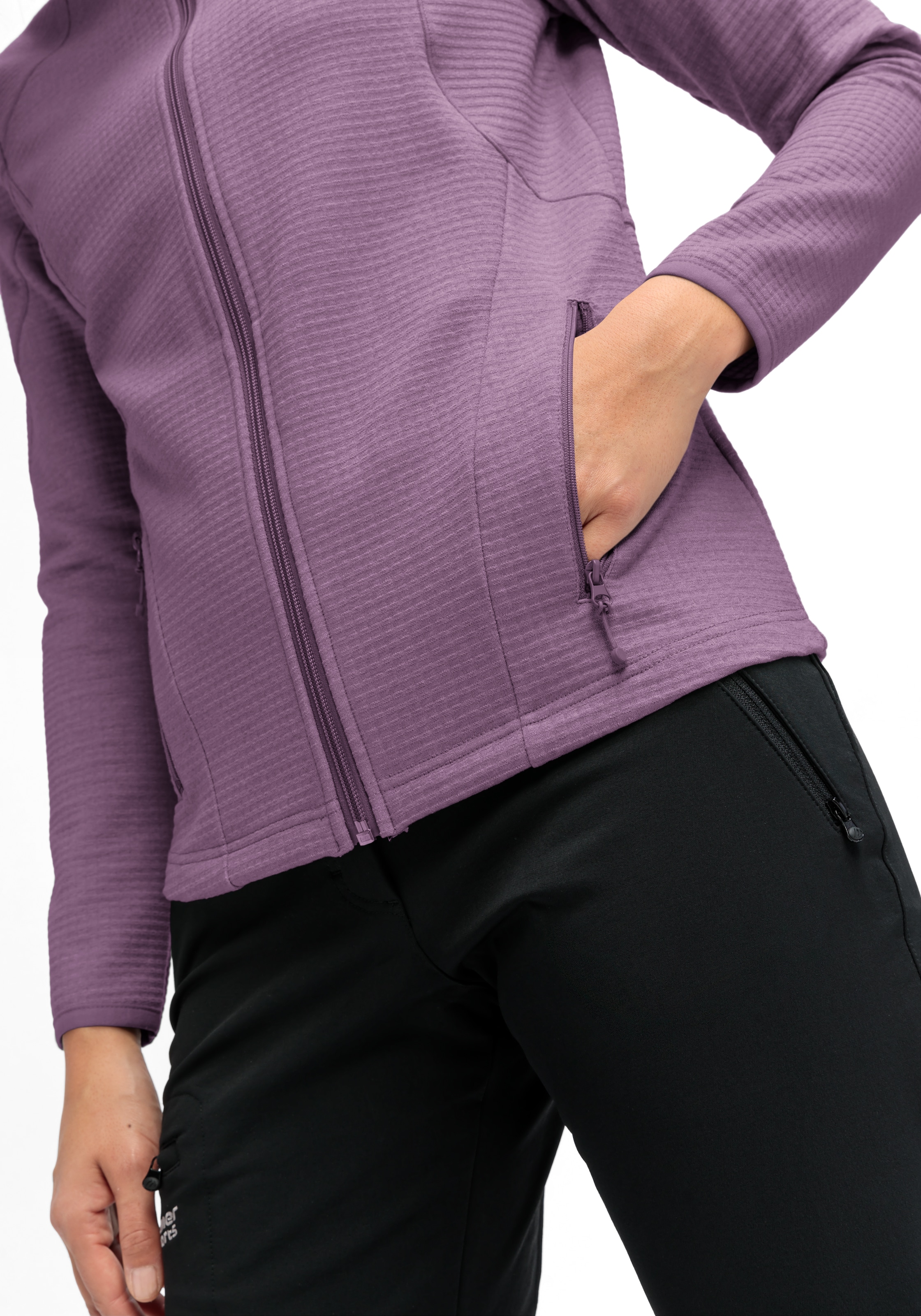 Maier Sports Fleecejacke »Tesila Hood W«, Damen Midlayer, atmungsaktiv schnelltrocknend, Full-Zip, Regular fit