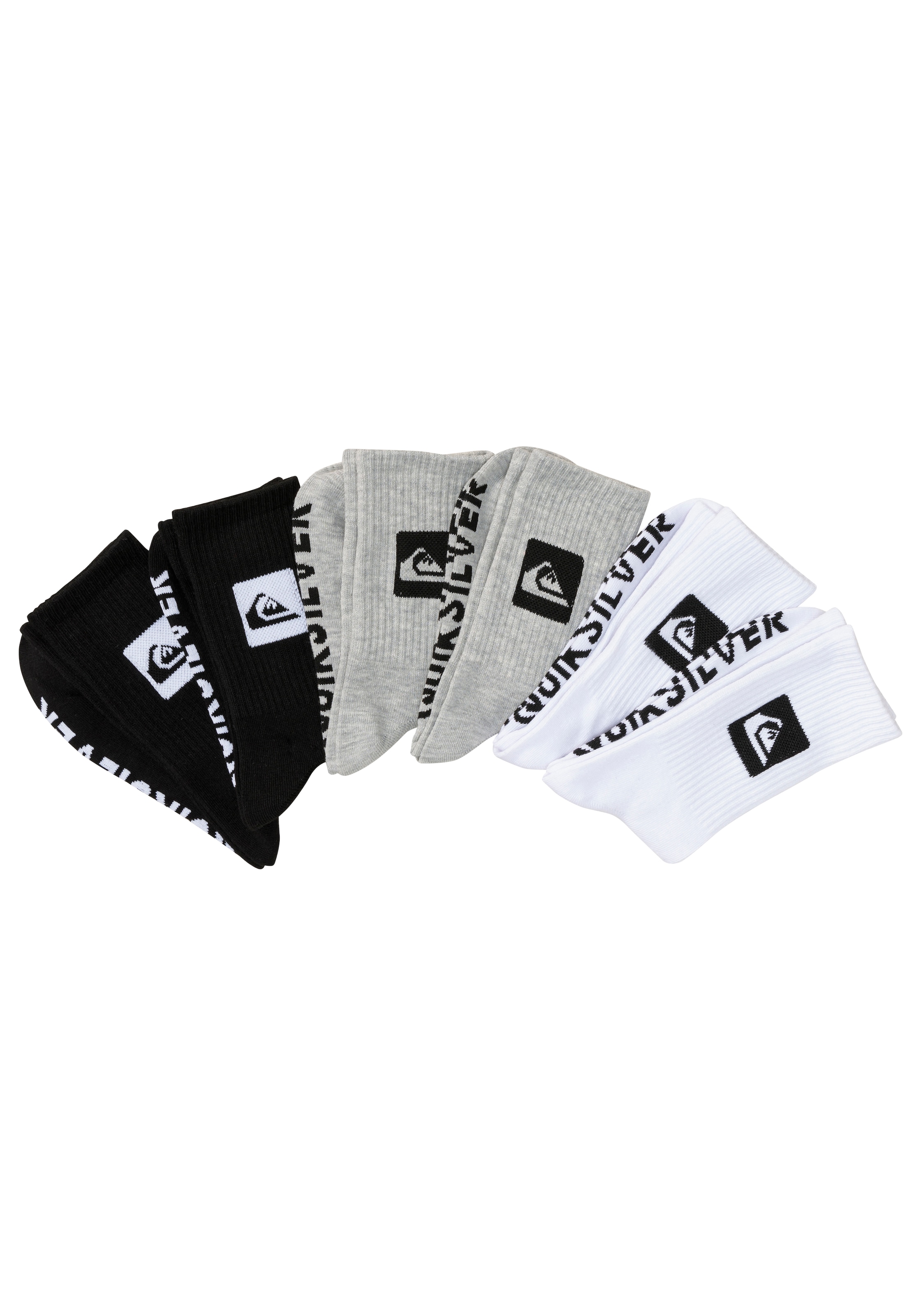 Quiksilver Sportsocken »6 PK SOLID CREW PACK«, (Packung, 6 Paar), Gr. 40 bis 45