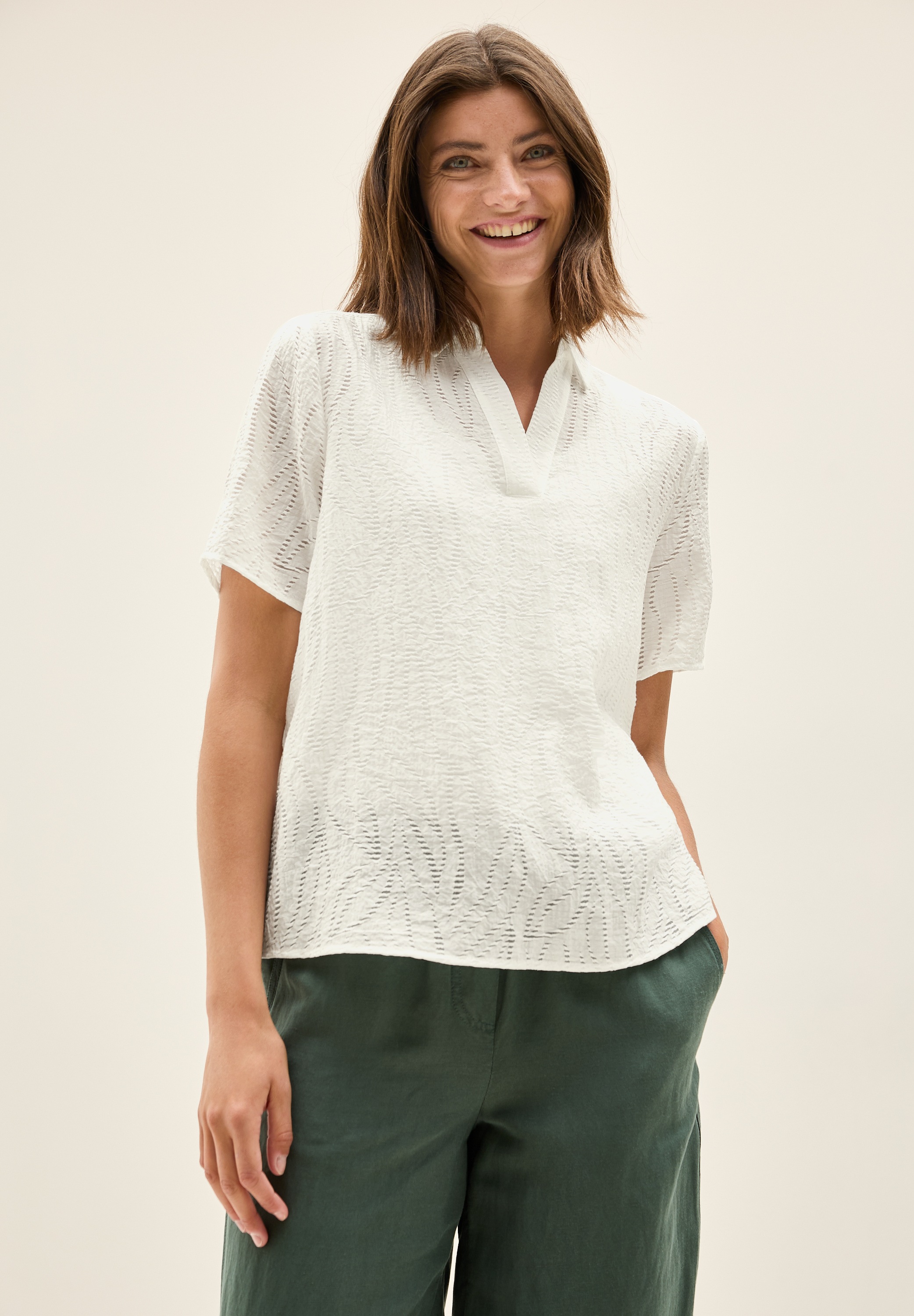 Cecil Hemdbluse mit leichtem Struktur Muster
